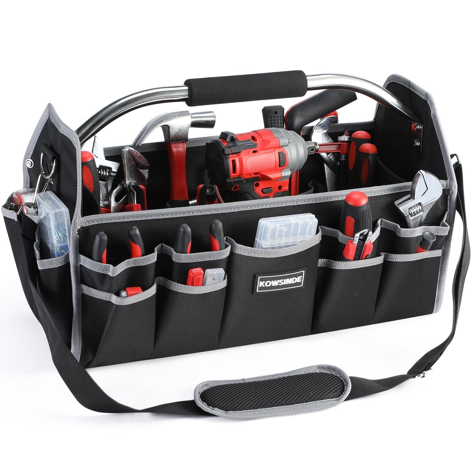 Kowsinde 18 Inch Tool Bag, Electrician Open Top 18 inches, Grey