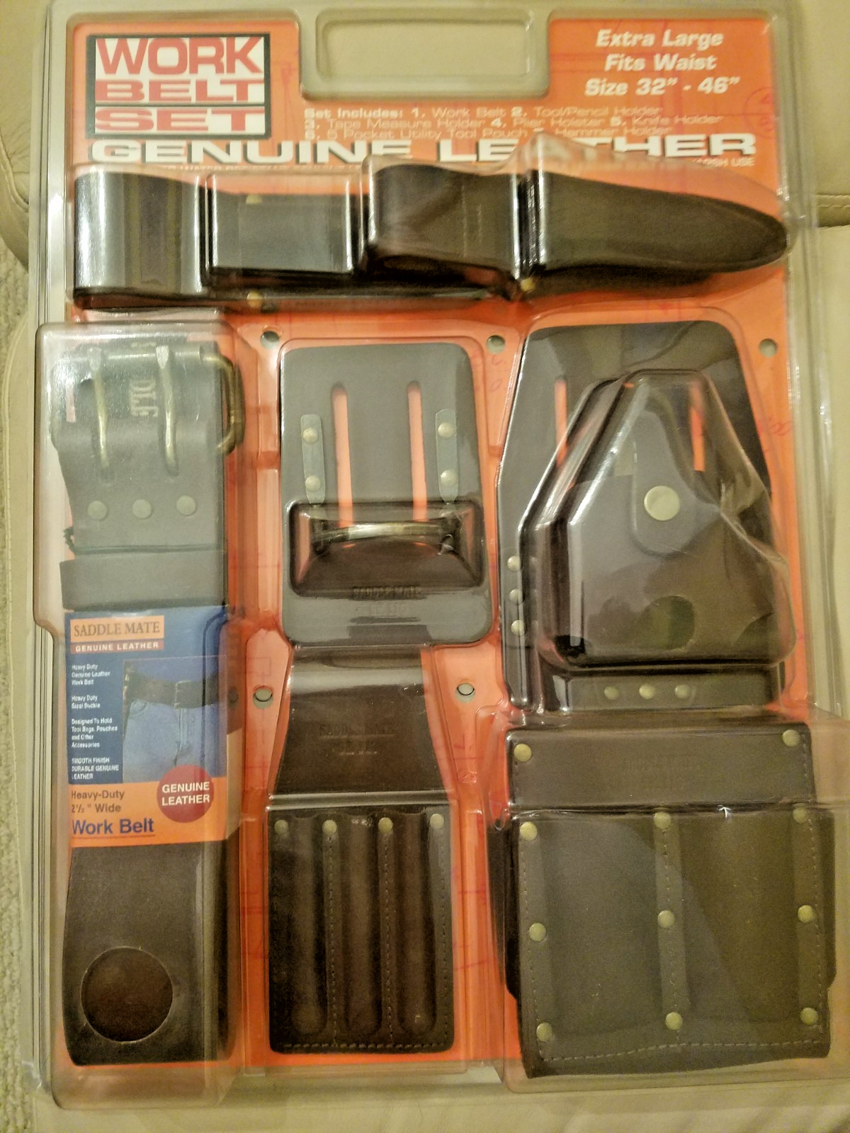 NWT Saddle Mate Leather Tool Belt Set 32-46″
