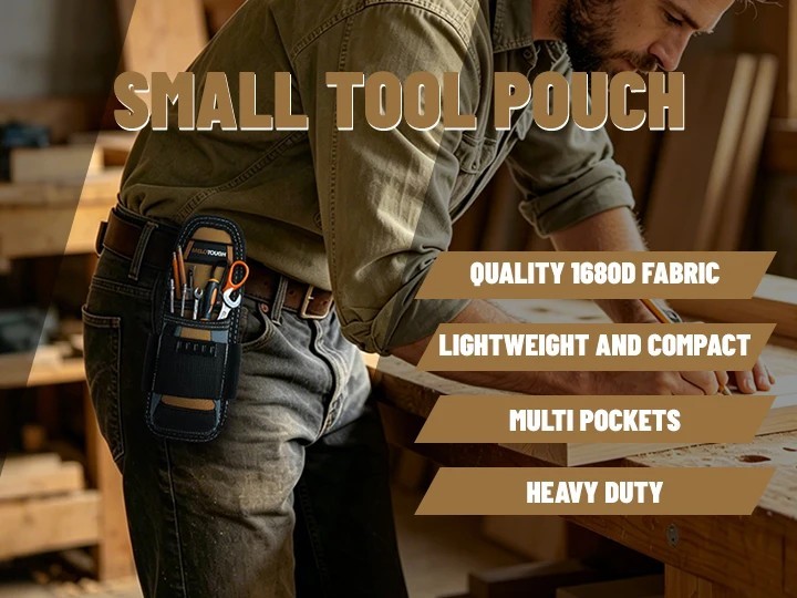 Construction Tool Holder Small Electrician’s Tool Pouch For Tool Belt