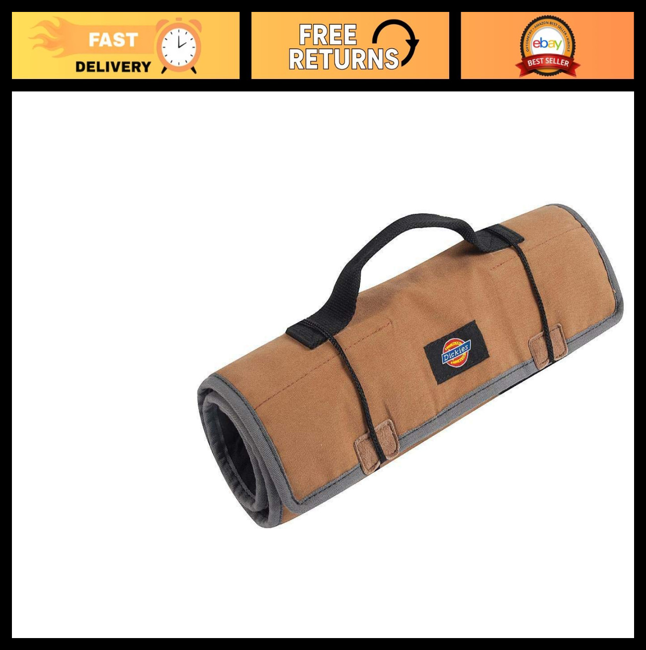 Durable Canvas Tool Organizer Roll for Mechanics – 16 Pockets, 13.5″x12.75″ Grey