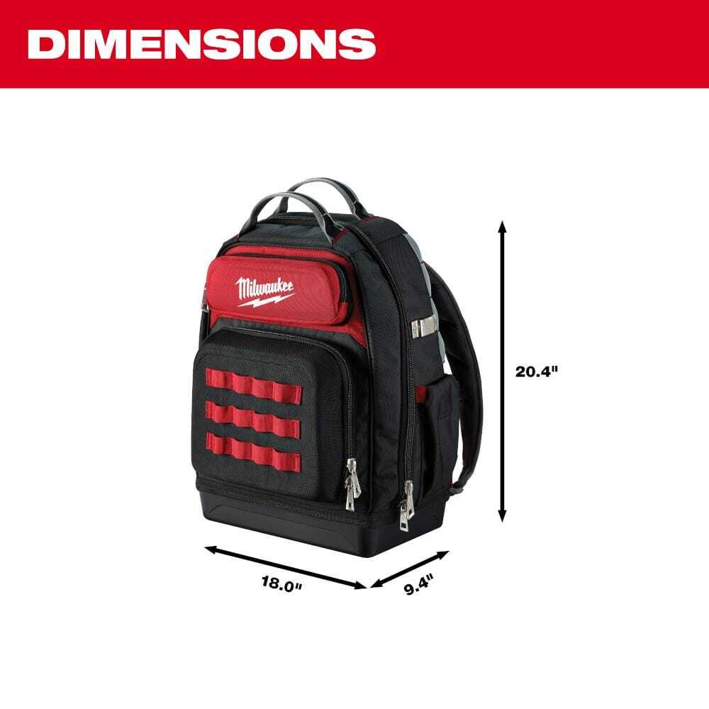 Milwaukee Jobsite Backpack Heavy-Duty Tear-Resistant Tool Storage Hardshell