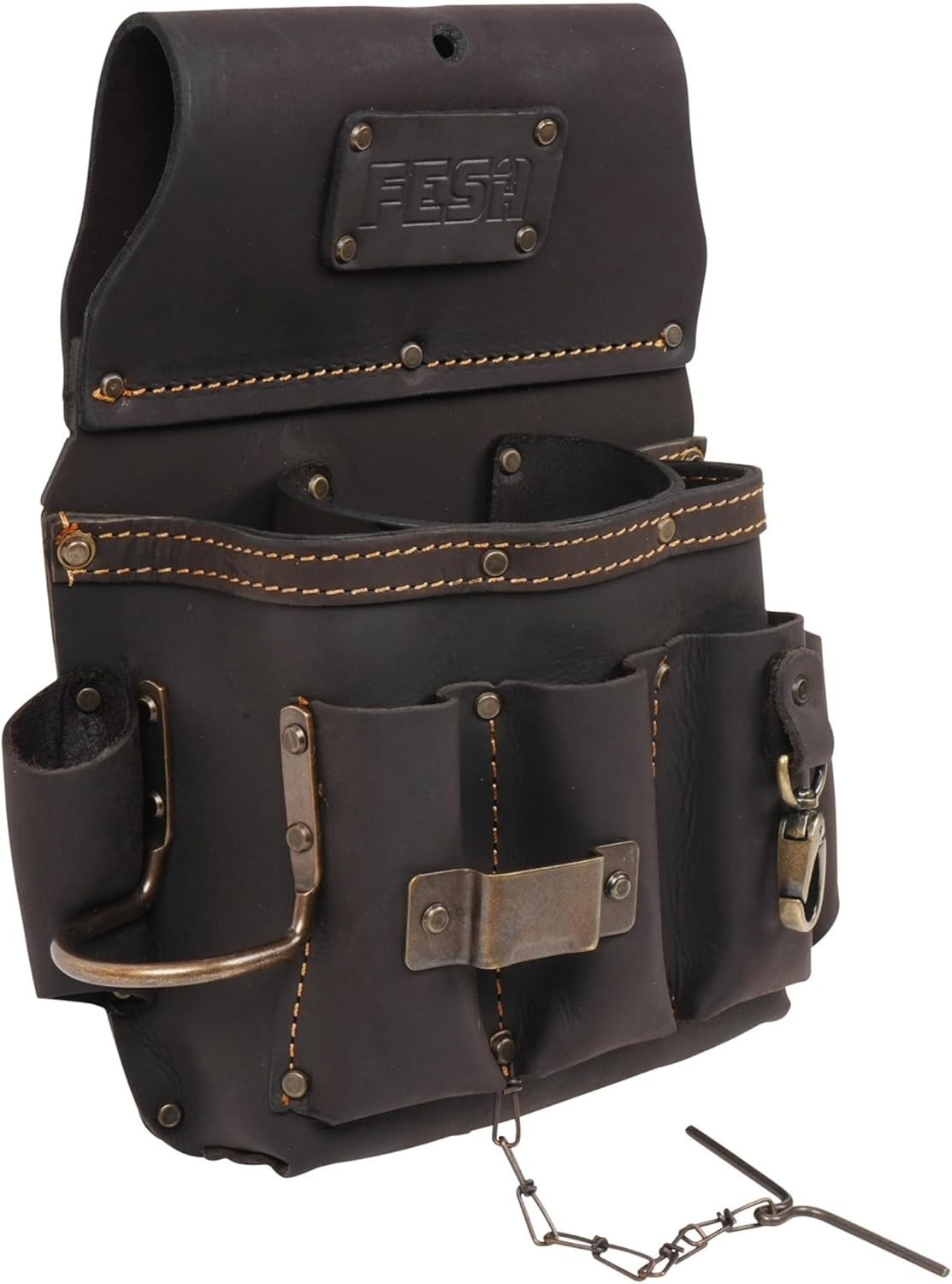FESA Leather Electrician Tool Pouch 13-in-1 Handcrafted Belt Holster