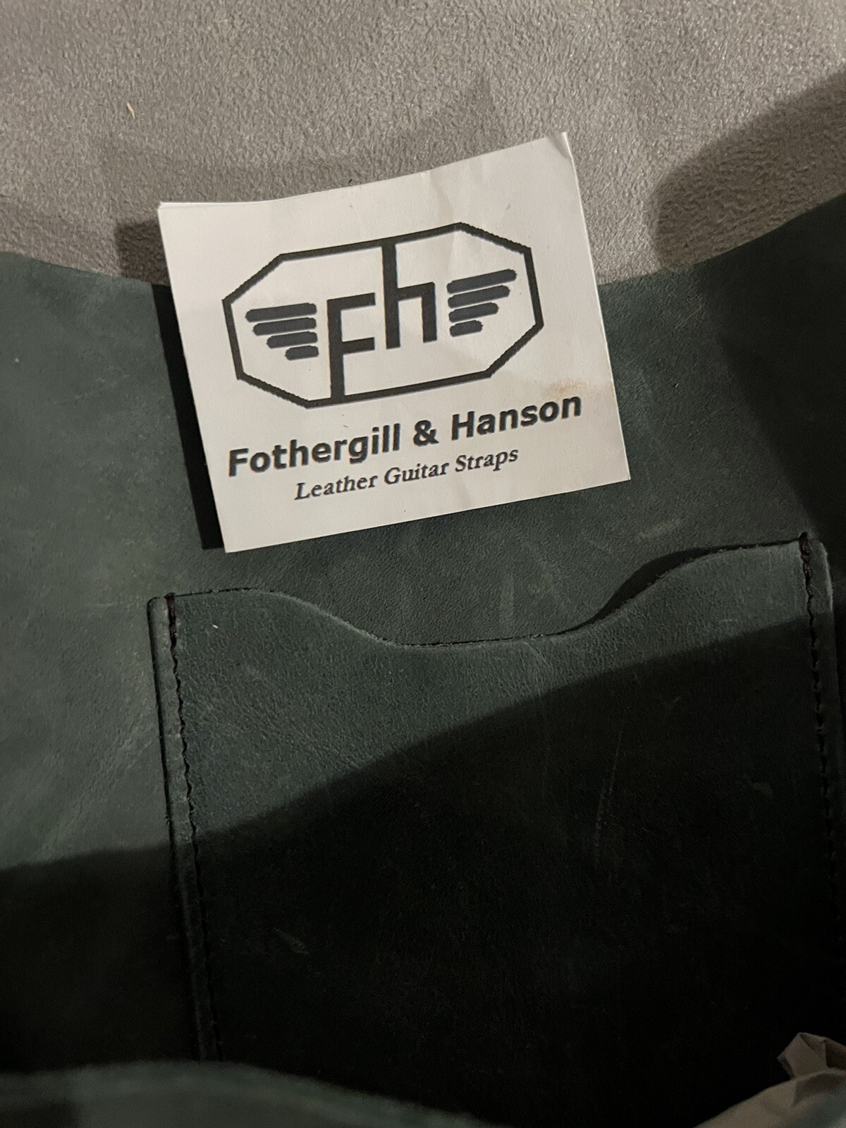 Fothergill & Hanson Green Leather + Cowhide Hip Pouch Brass Rivets NEW Gardening