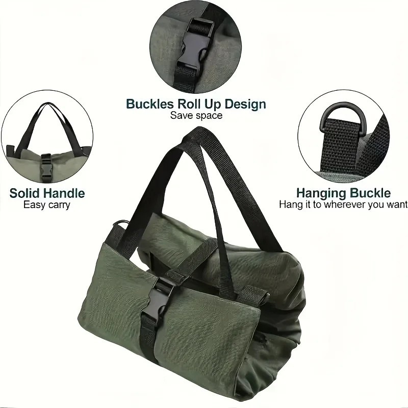 Multi-Purpose Tool Roll Up Bag 5 Pocket Wrench Pouch Canvas Hanging Organizer