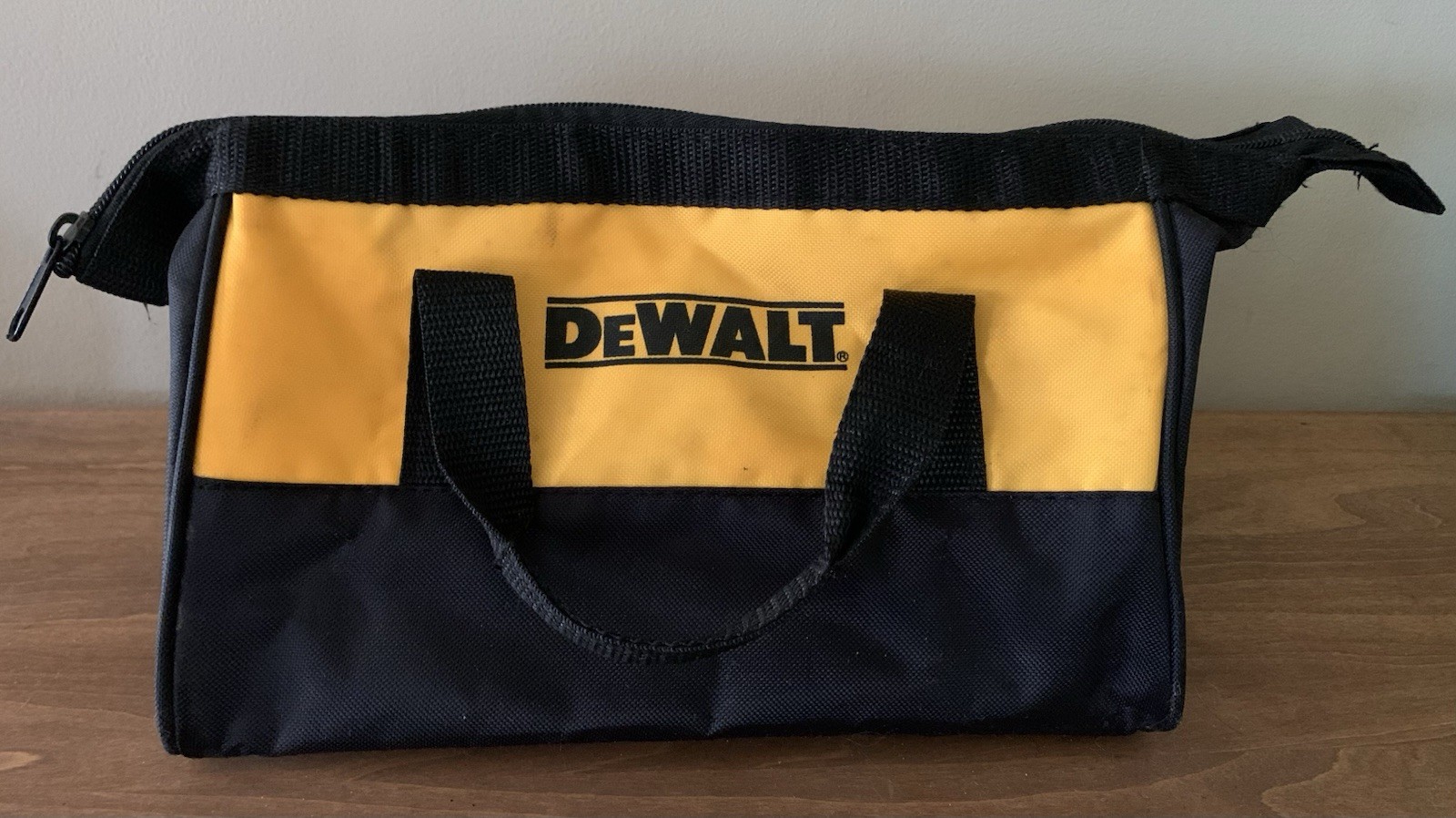 DeWalt Zipper Tool Bag Yellow Black Canvas & Small Dewalt Drill Bit Storage Case