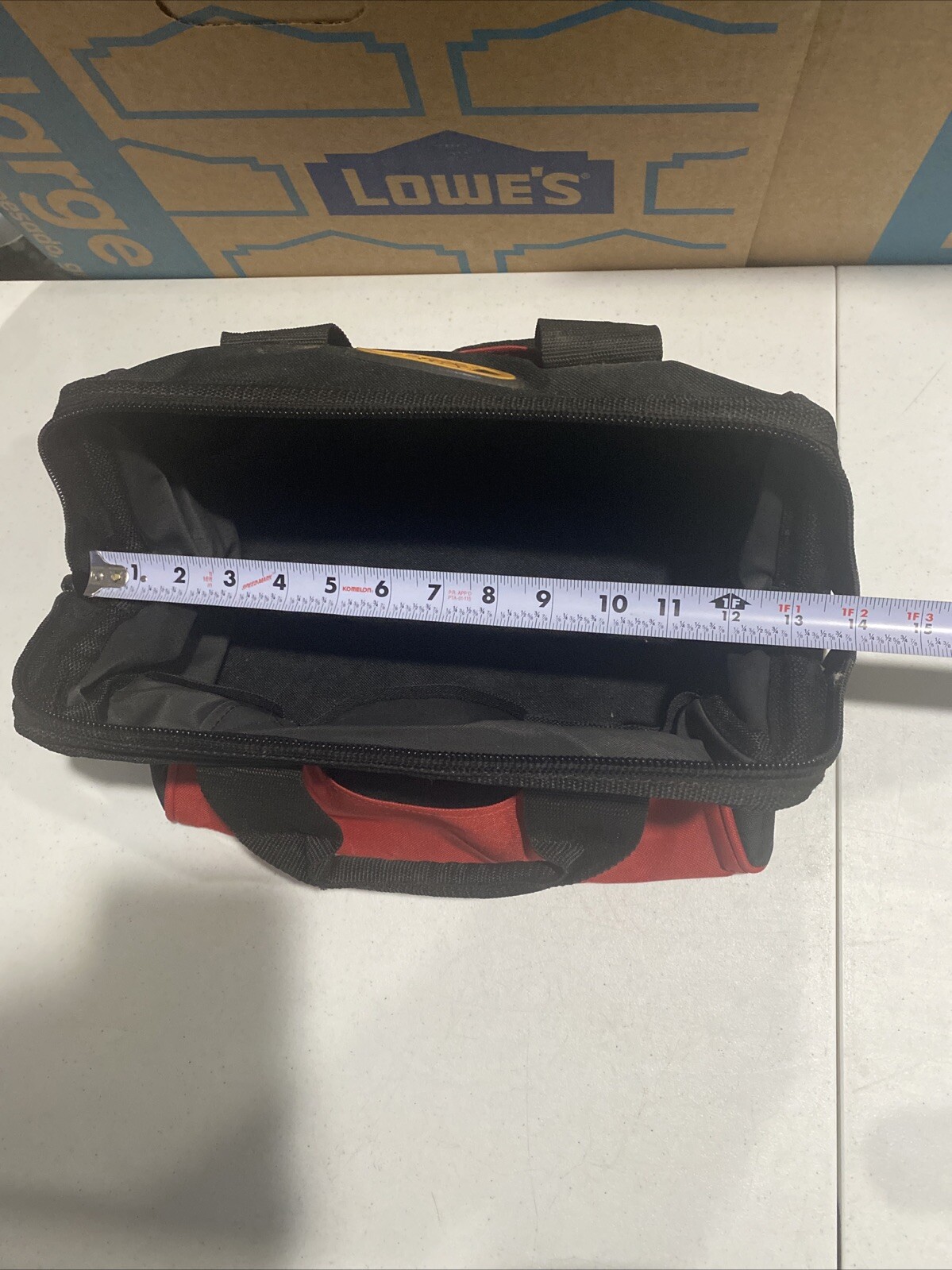 AWP Black/Red Polyester Utility Tool Tote Zip Closure 13”