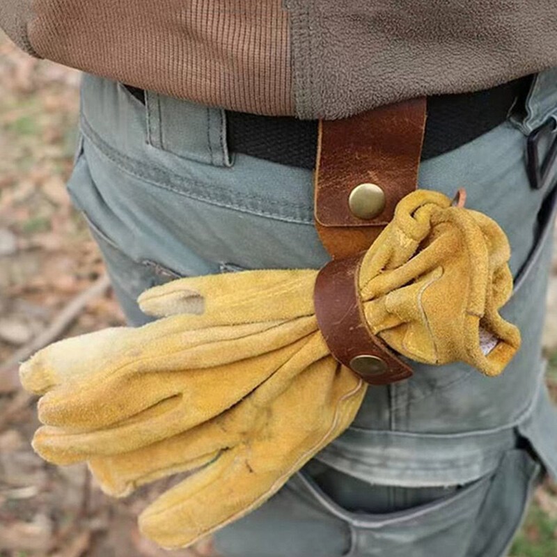 10*3cm Keeper Gloves Rope Holder Camping Tool Accessories Brown Leather Buckle
