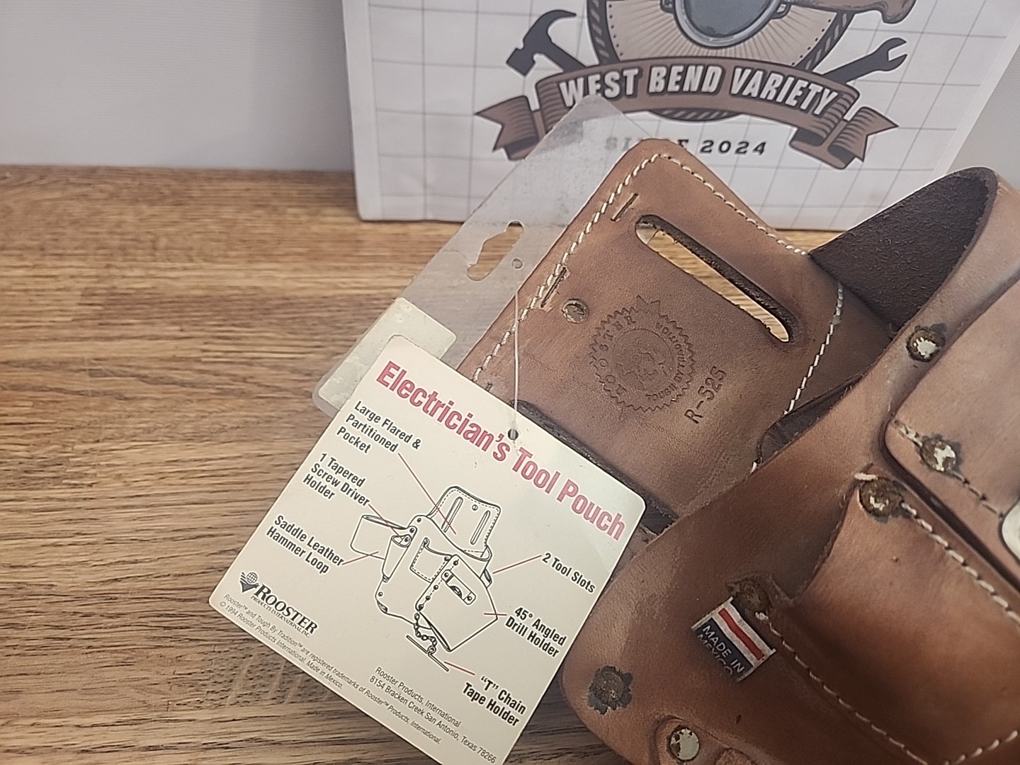ROOSTER LEATHER NAIL & TOOL BAG R-525