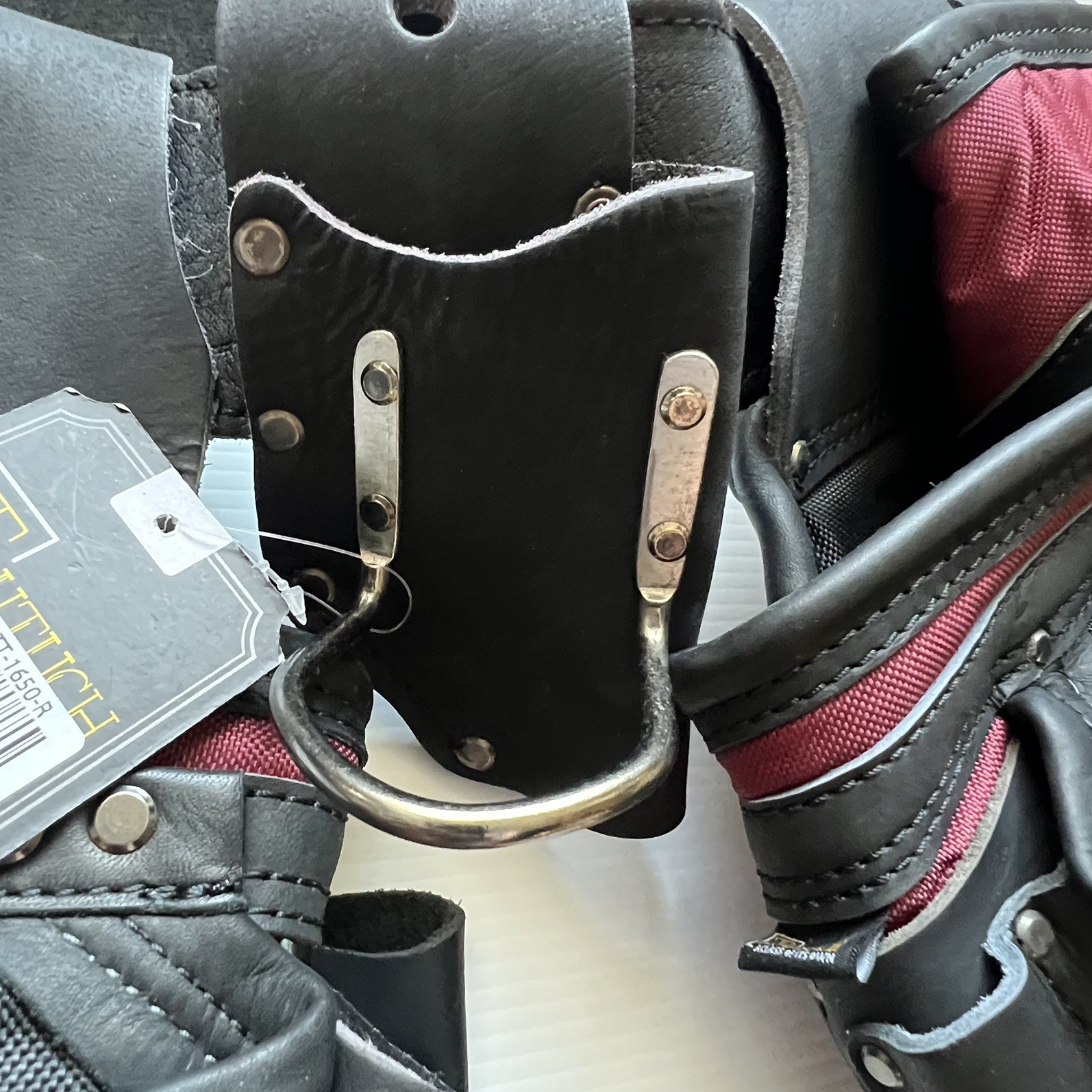 NEW Trutech Heavy Duty Leather & Nylon Tool Belt, Maroon & Black , TT-1650-R