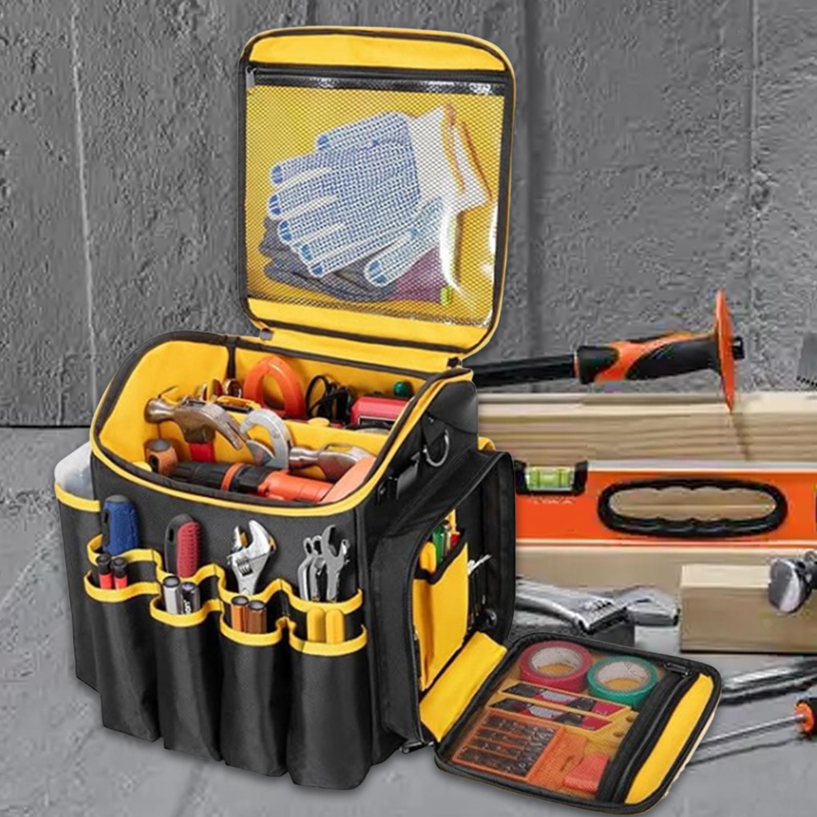 Tool Bag Heavy Duty Tool Tote Storage Bag Portable Organizer with Multiple