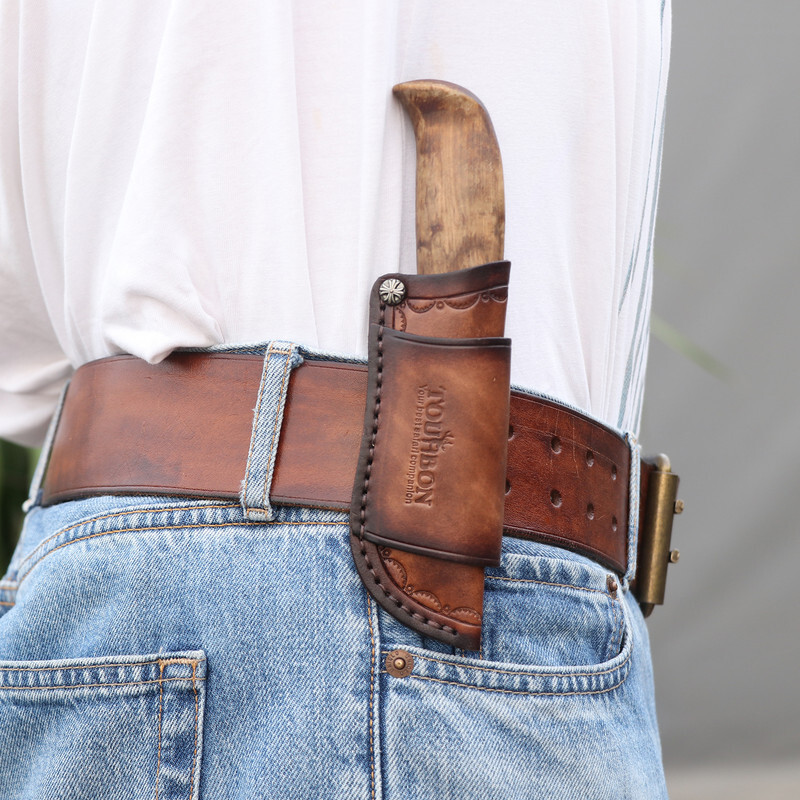TOURBON Pocket Folding Knife Sheath 4″ Fixed Blade Belt Holster Cover Camping