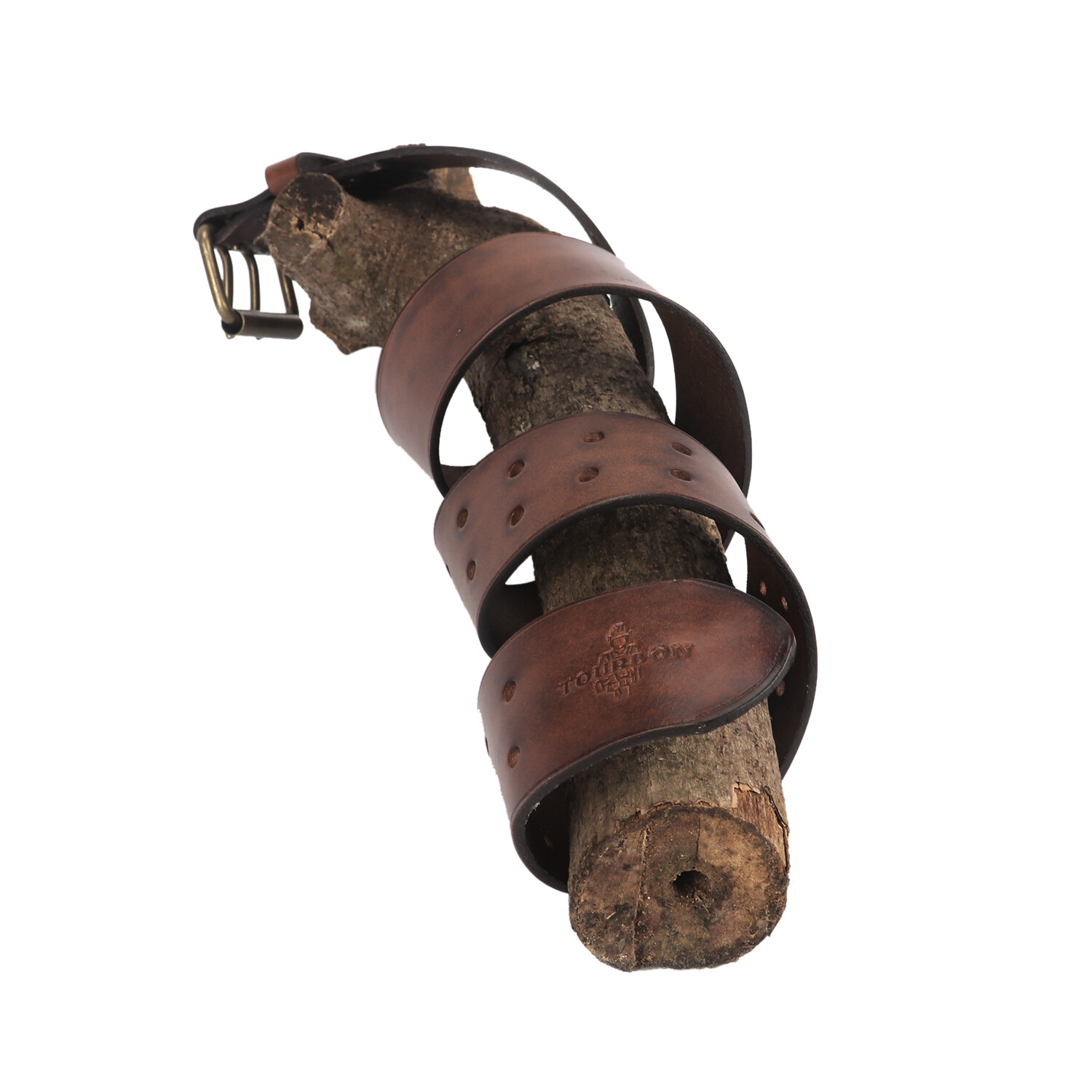 TOURBON Leather Tool Carrying Work Belt 2in Wide Rig Belt Double Roller Buckle