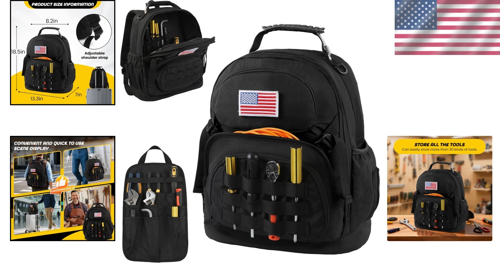 Waterproof Tool Storage Backpack – Adjustable & Comfortable for Any Professional