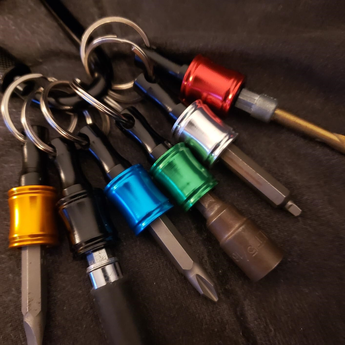 Drill Bit Holder Keychain 1/4″ Socket Hex Shank Impact Driver Screwdriver Holder