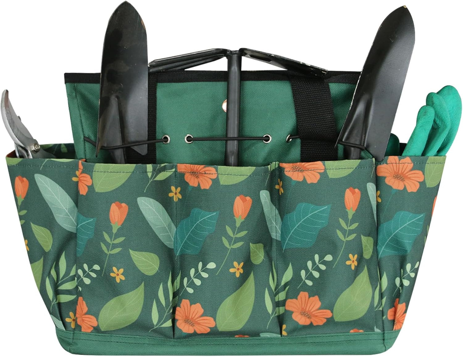 Waterproof Garden Tool Bag, 600D Oxford Portable Gardening Tote with Handle & Mu