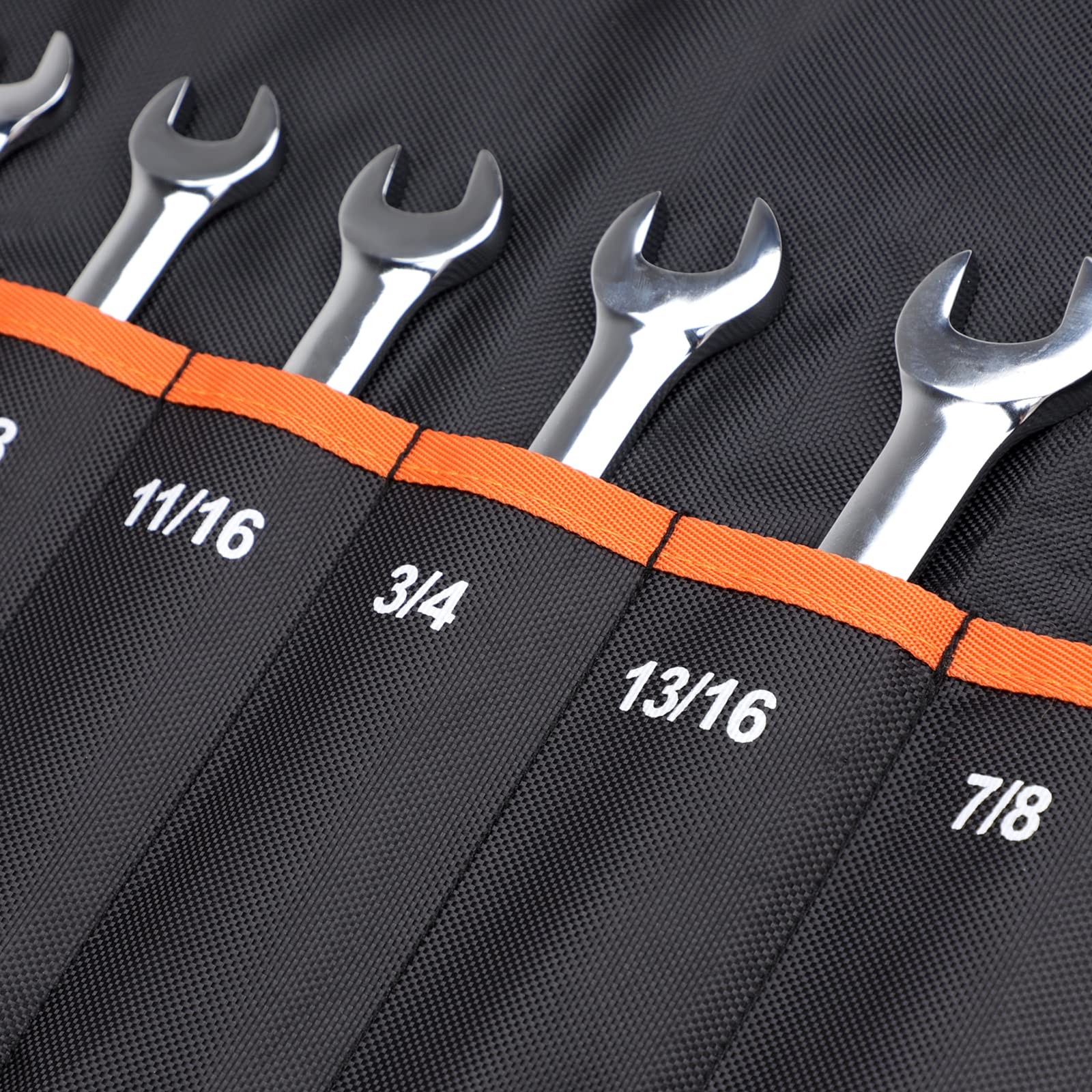 Wrench Roll Up Pouch – Wrench Organizer with 13+1 Pockets, Wrench Bag with ha…