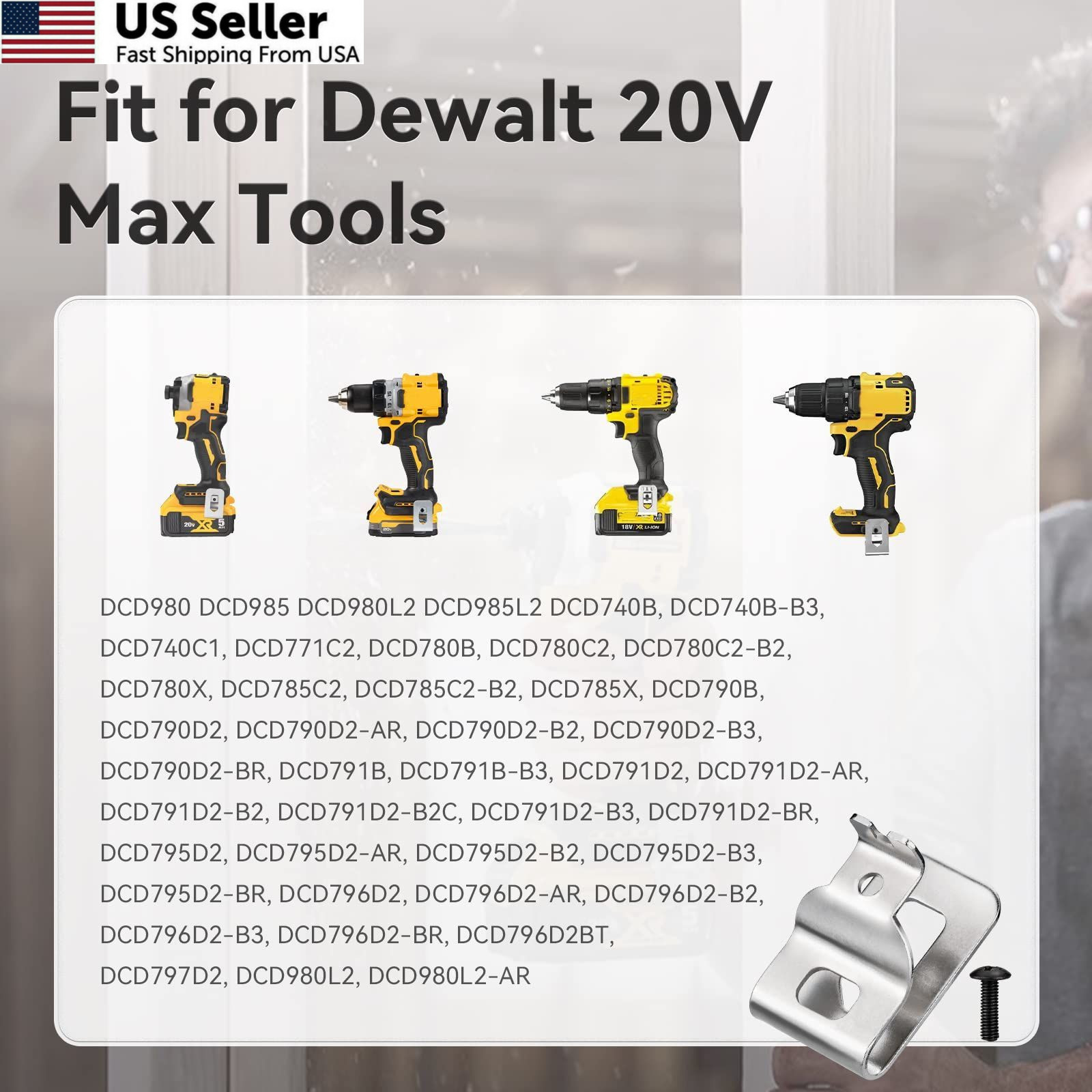Belt Clips for Dewalt, 6pcs 304 Stainless Steel Drill Tool with Silver