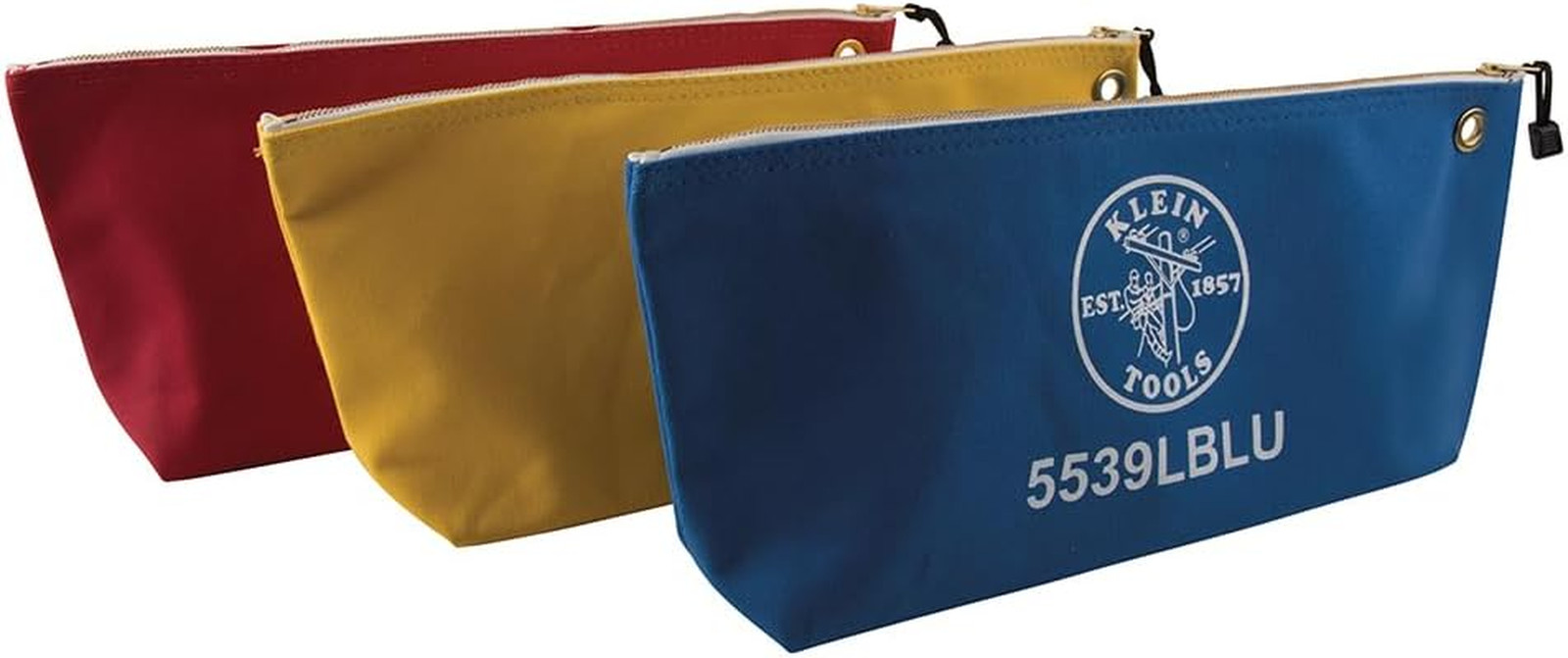 5539LCPAK Zipper Bags, Large 16-Inch Canvas Tool Pouches for Tool Storage with B