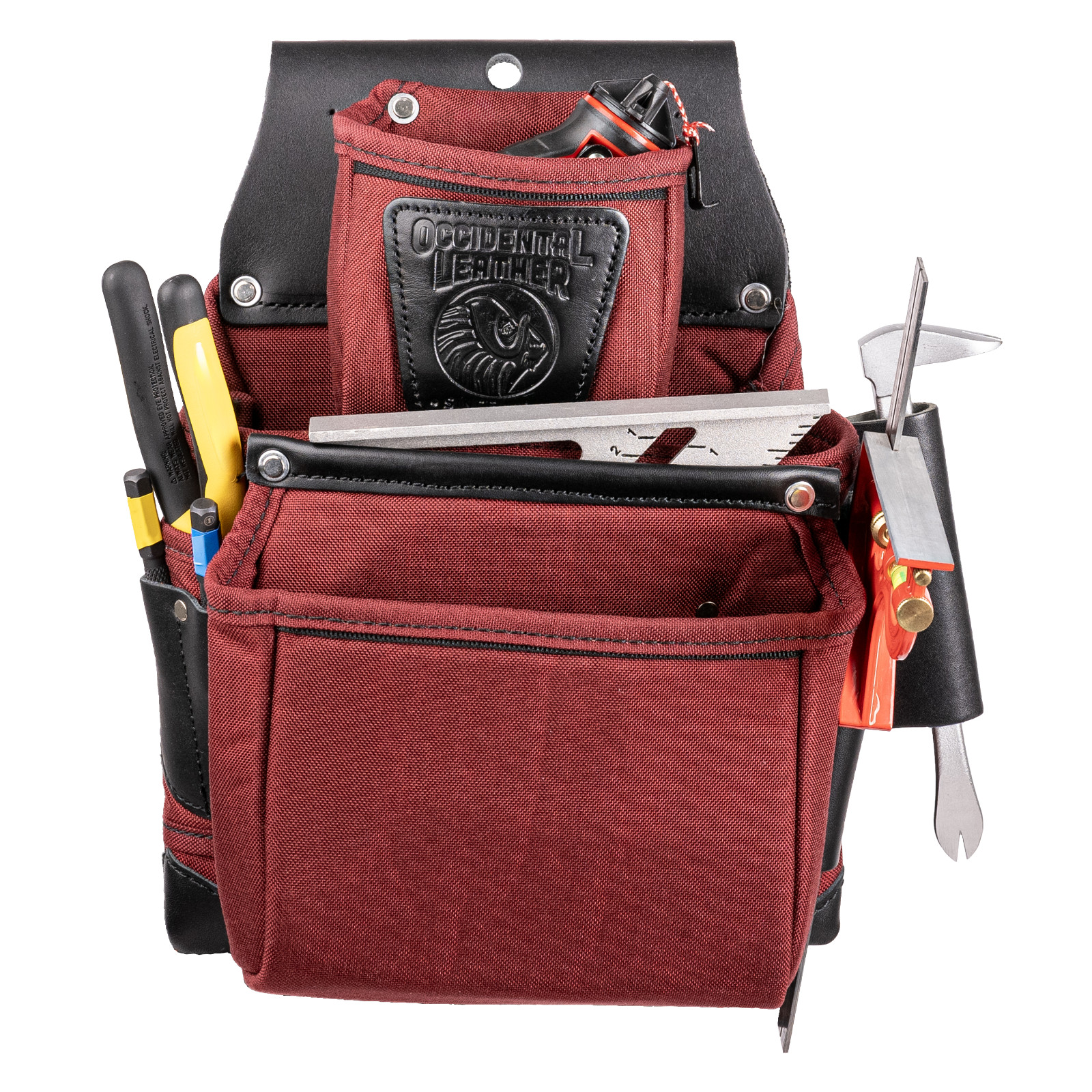 Occidental Leather R8060 Oxy Lights 3 Pouch Tool Fastener Bag Pouch BLACK / RED