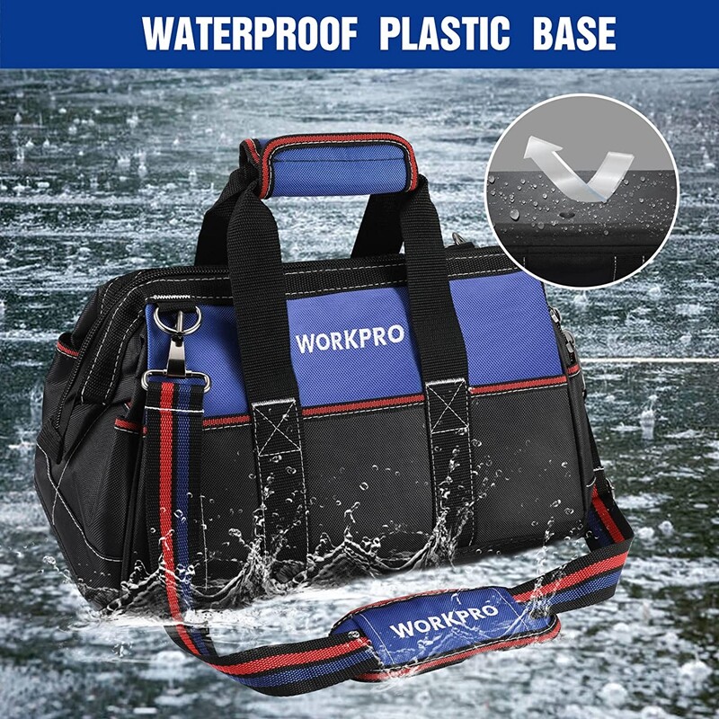 WORKPRO 16-inch Wide Mouth Tool Heavy Duty Cloth Tool Storage Bag Water Proof