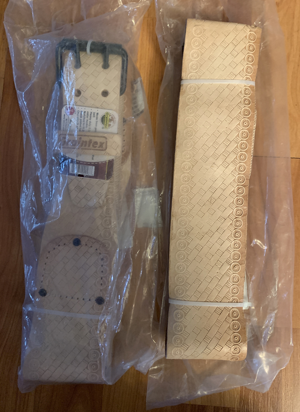 Graintex LB2028 2.3/4’’ Embossed Top Grain Leather Belt For Contractors Lot Of 2