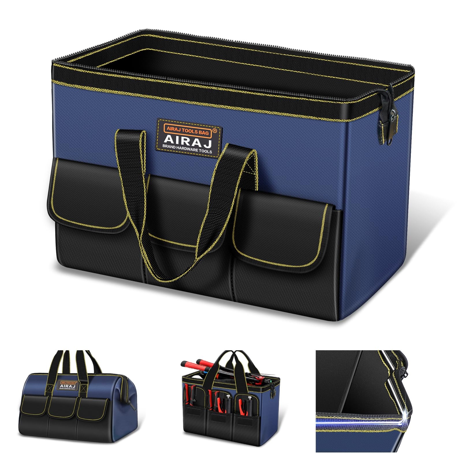 16-Inch Wide Mouth Portable Tool Storage Bag – Small Tool Tote for Home Repai…