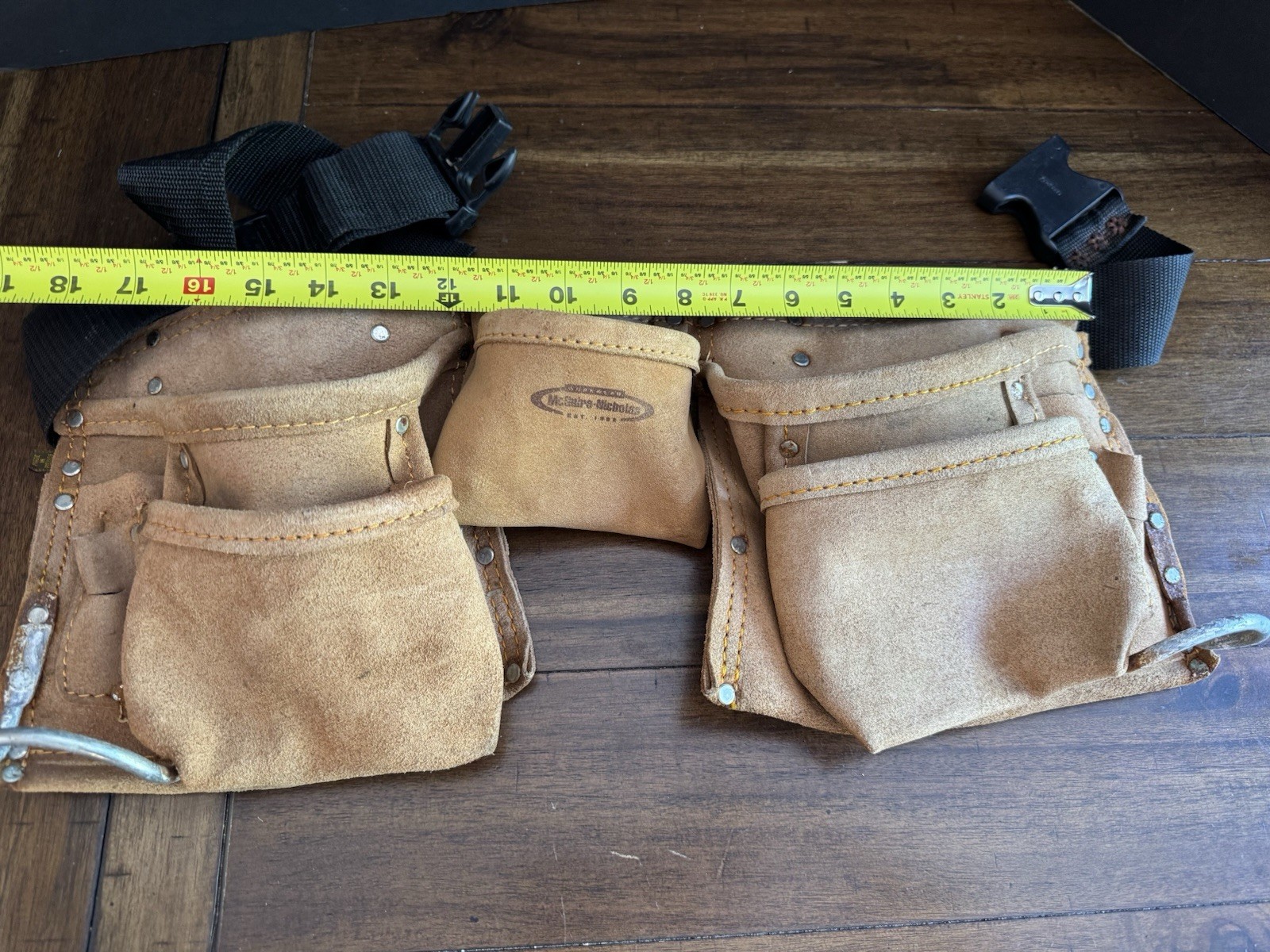McGuire-Nicholas Tool Belt Leather Work Pouch Carpenter Contractor Apron