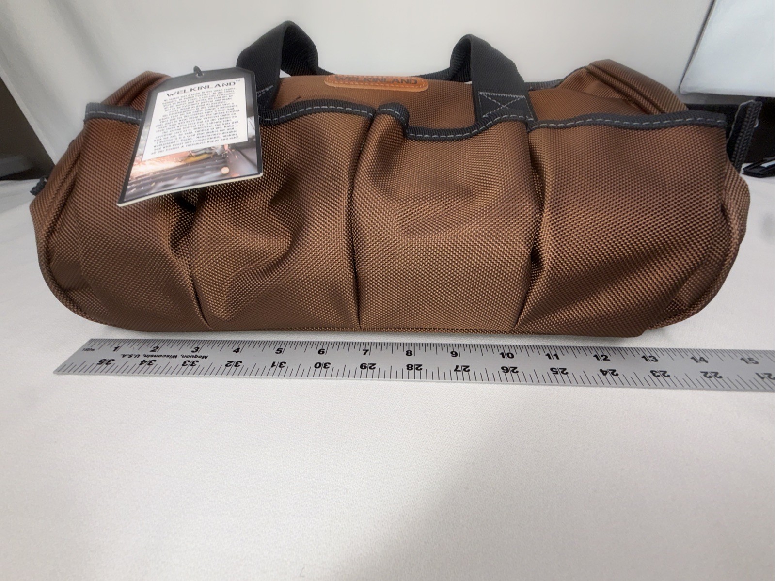 WELKINLAND Heavy Duty 14” Electrician Tool Bag – 16 Pockets