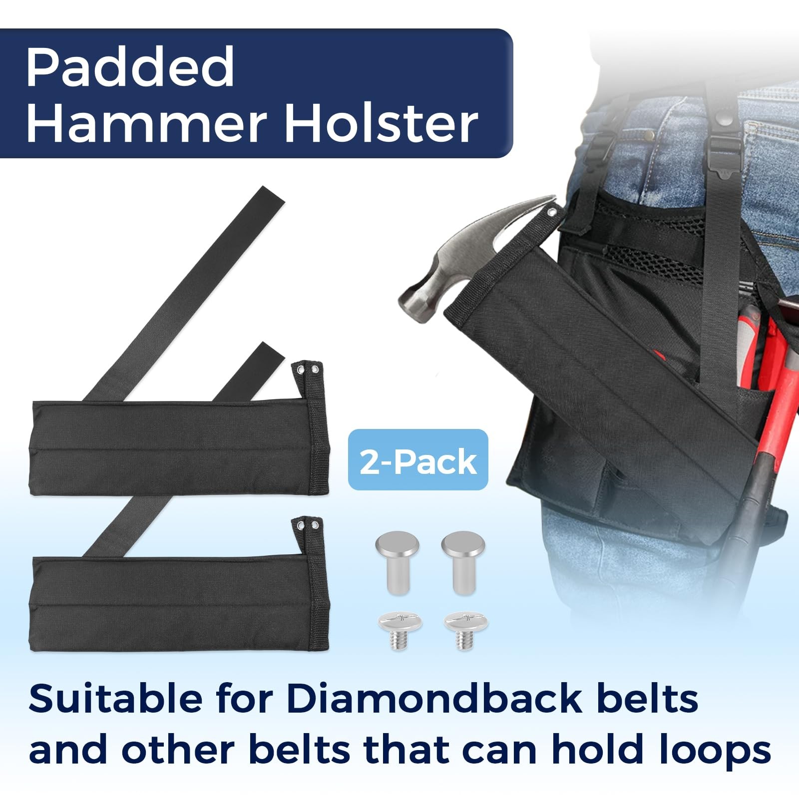 2 Packs Hammer Sleeve Replaces Diamondback Hammer Holder for Belt, Padded Ham…
