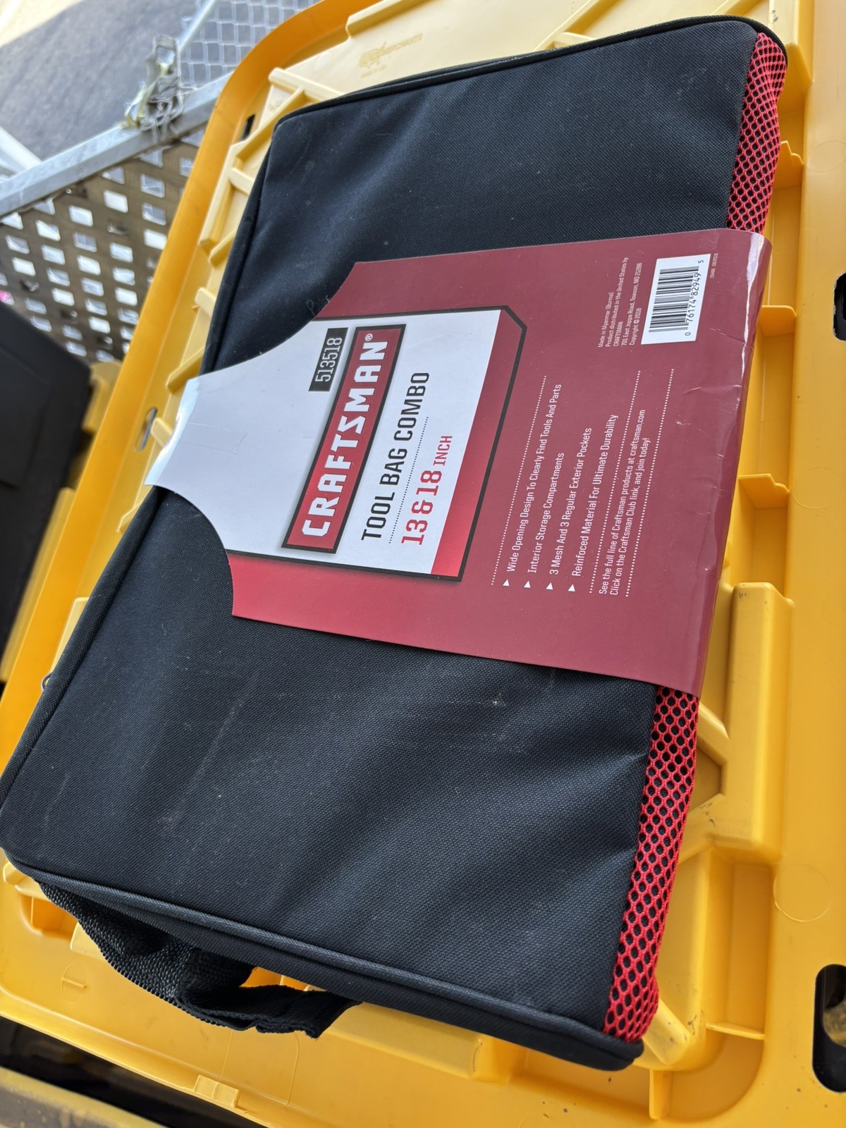 Craftsman Ballistic Nylon Tool Bag Set Black/Red 2 pc. 13″ and 18″ Combination