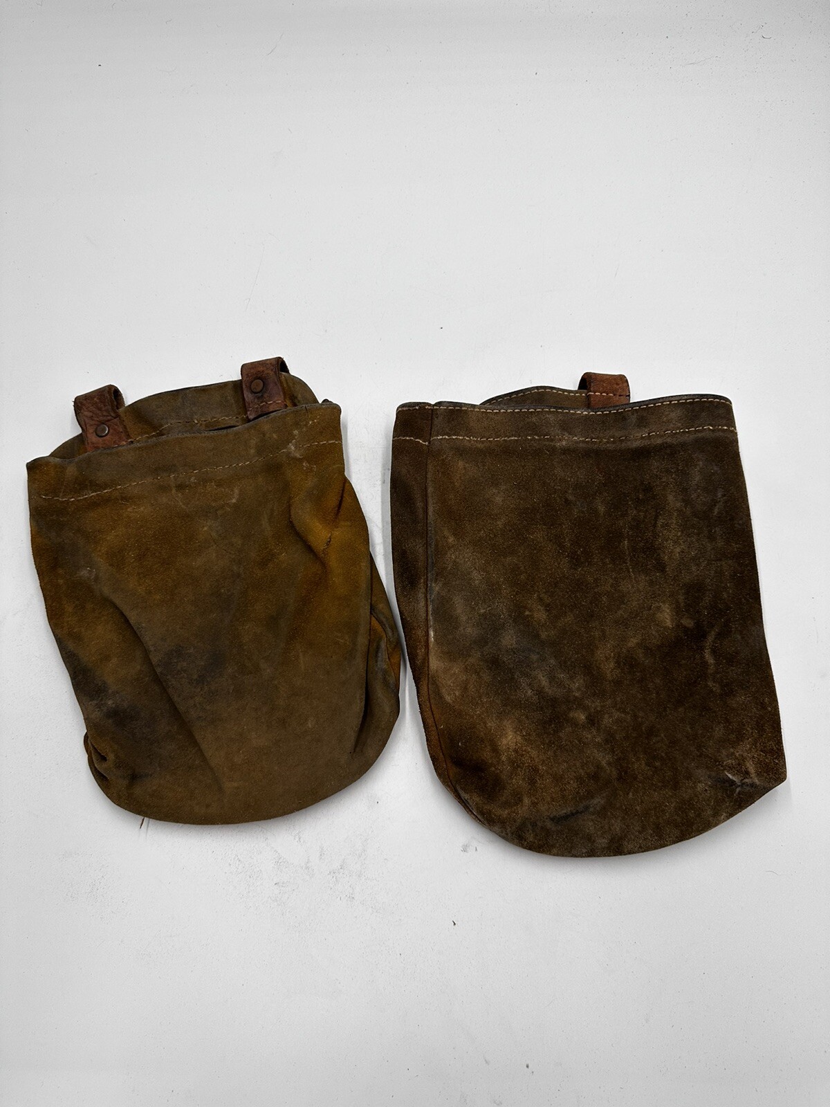 Vintage Leather Tool Belt Pouch Used Lot Of 2 Handmade
