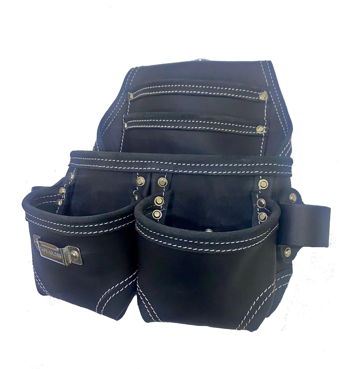 20-123 5 Pocket Heavy Duty Leather Tool Bag, Black