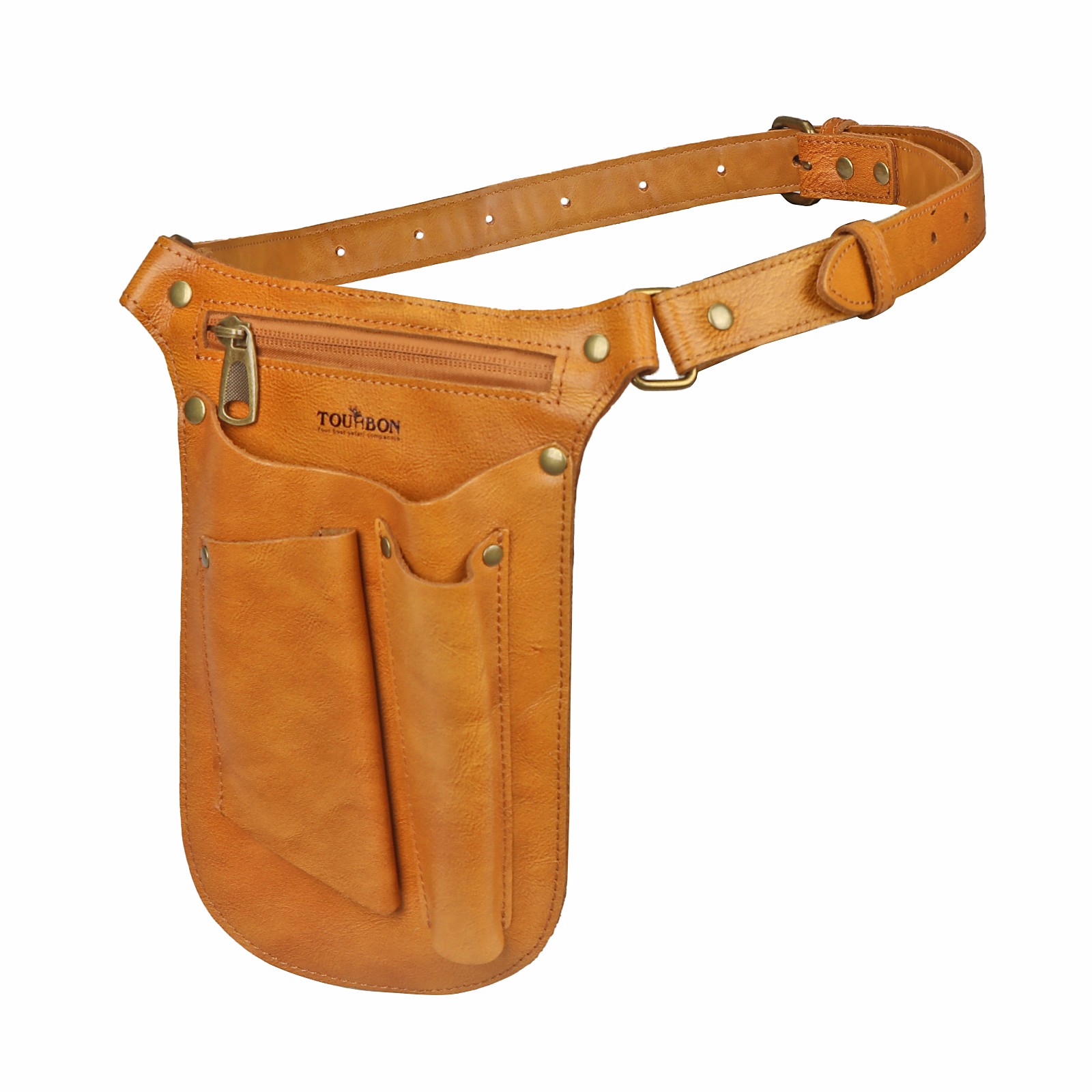 TOURBON Leather Gardening Belt Florist Bag Organizer Phone Case Gift for Her