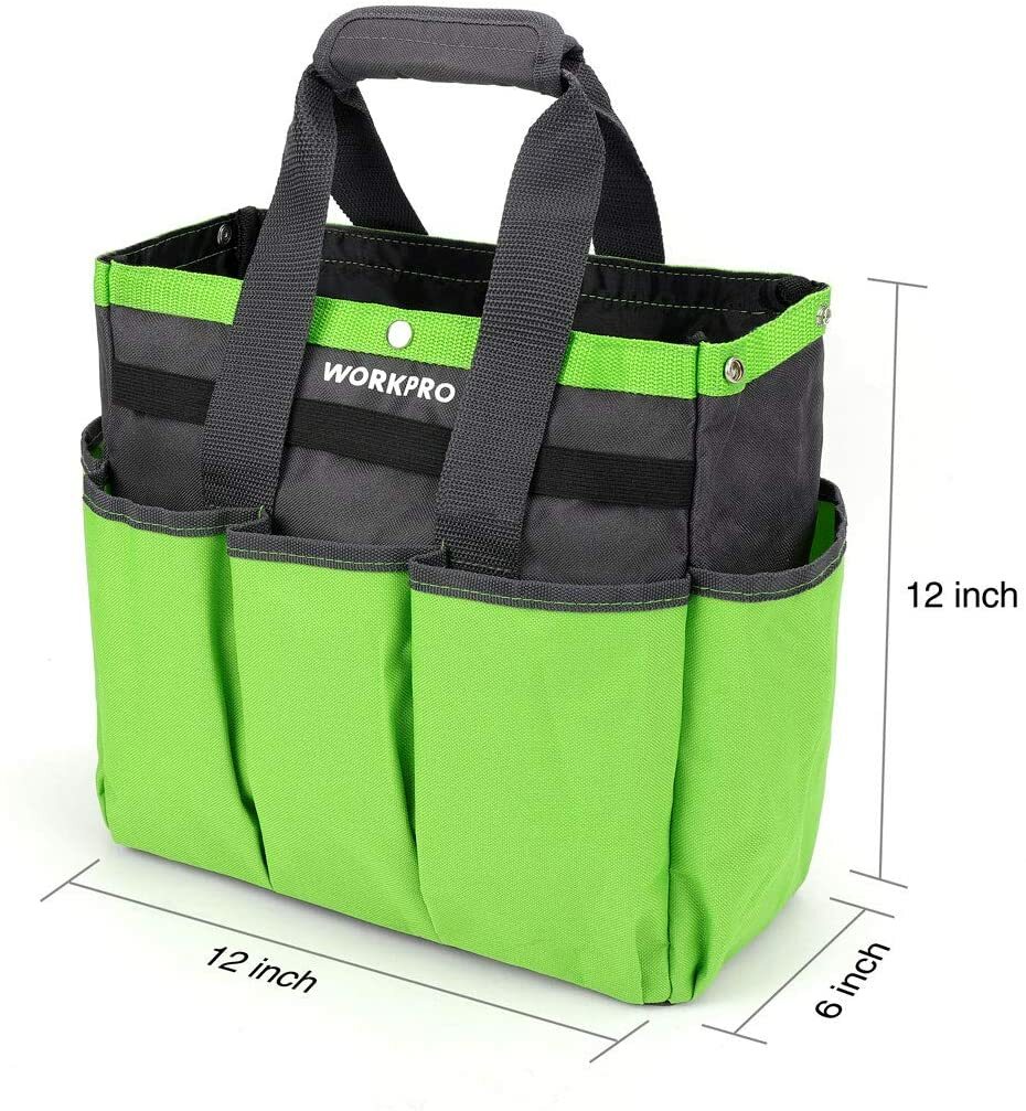 WORKPRO Green Garden Tool Bag W/8 Pockets Garden Tote Storage Bag Home Organizer