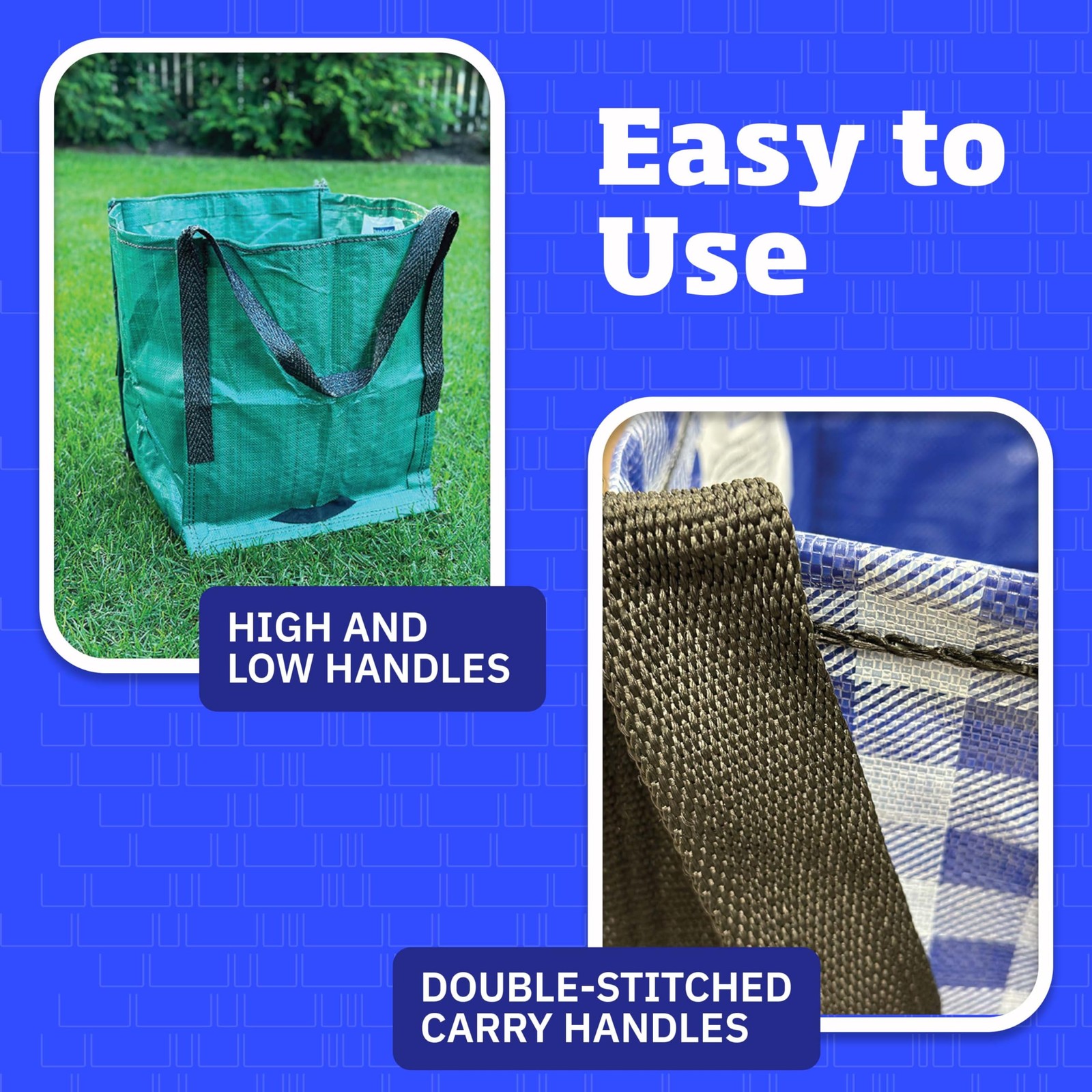 DURASACK Heavy Duty Storage Tote Bag 22-Gallon Rugged Woven Single, Blue