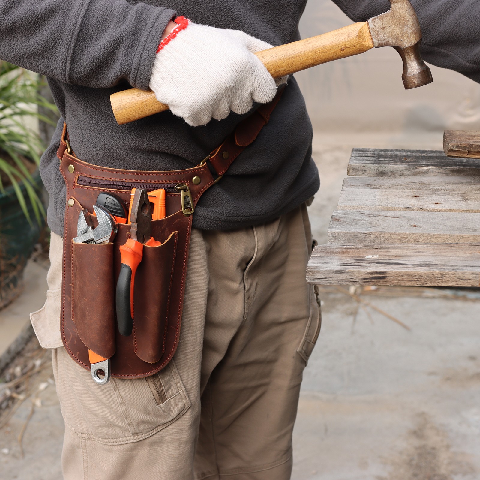 Tourbon Scissor Belt Shoulder Bag Electrician Holster Garden Florist Tool Pouch