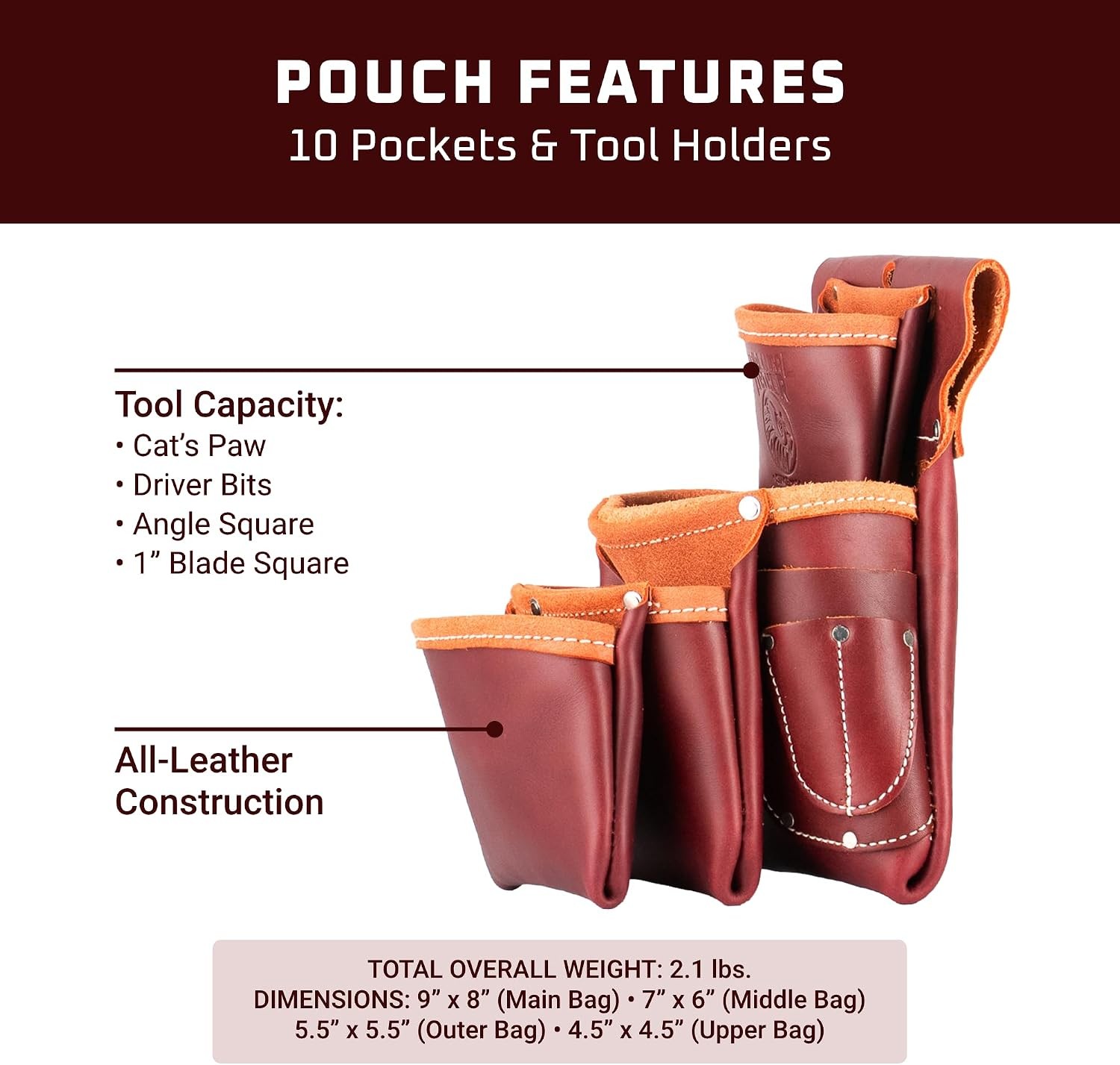 Occidental Leather OxyLights 3 Pouch Tool Organizer
