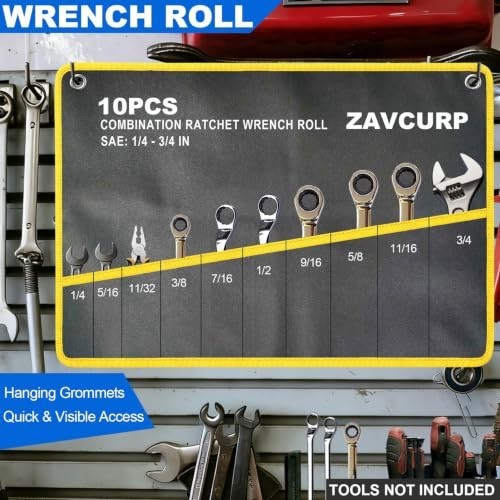 Wrench Roll Organizer Heavy Duty 2 Pack Waterproof Oxford 10 SAE 12 Metric