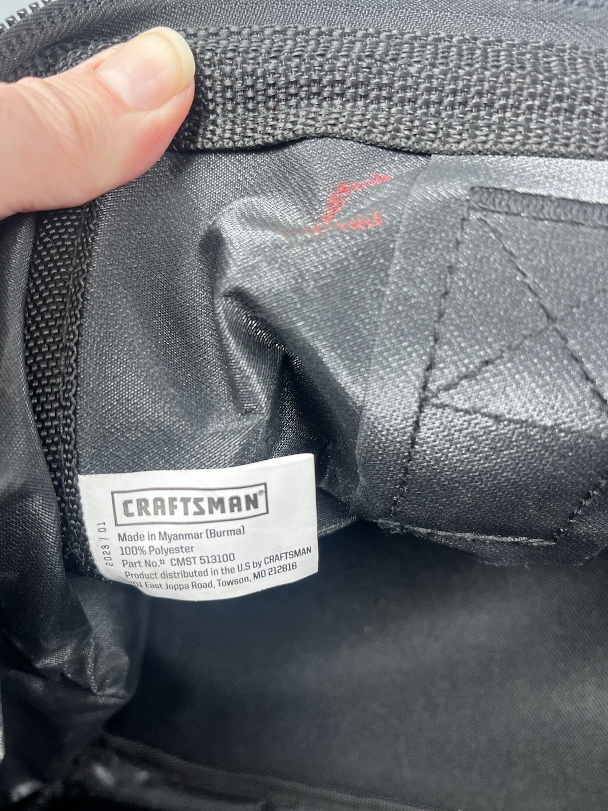NWT Craftsman 13 in W X 9.75 in H Wide Mouth Tool Bag 6 Pocket Black/Red 513100