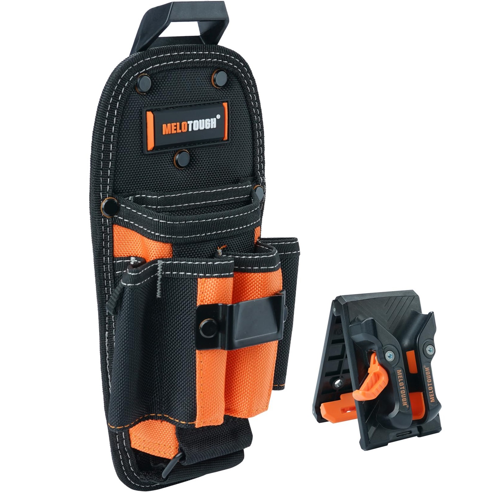 7 Pocket Technician Pouch Small Tool Belt Clip On Larger Loop Holder Accessory