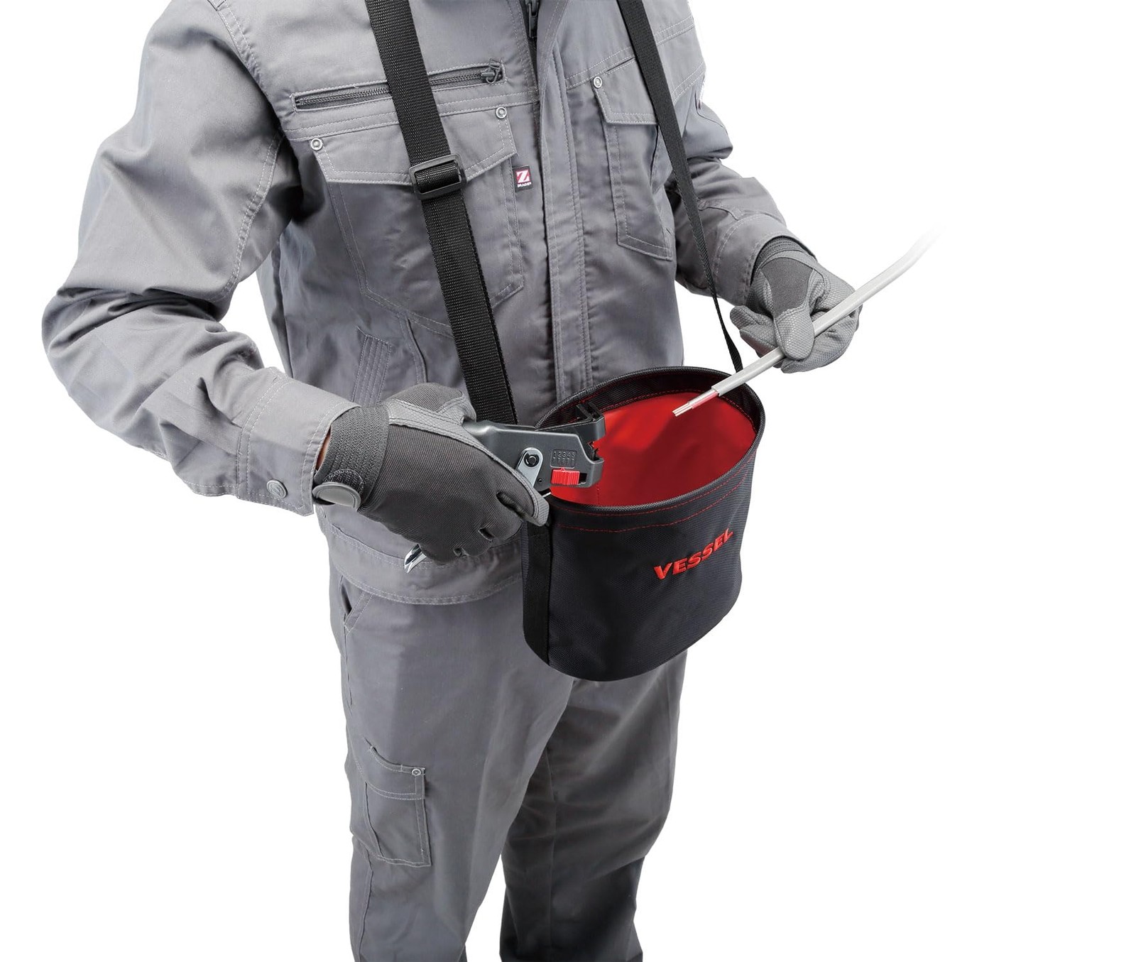 VESSEL TBK-200 Tough Fit Bucket S Electrician Tool Bag with Hook Shoulder Belt