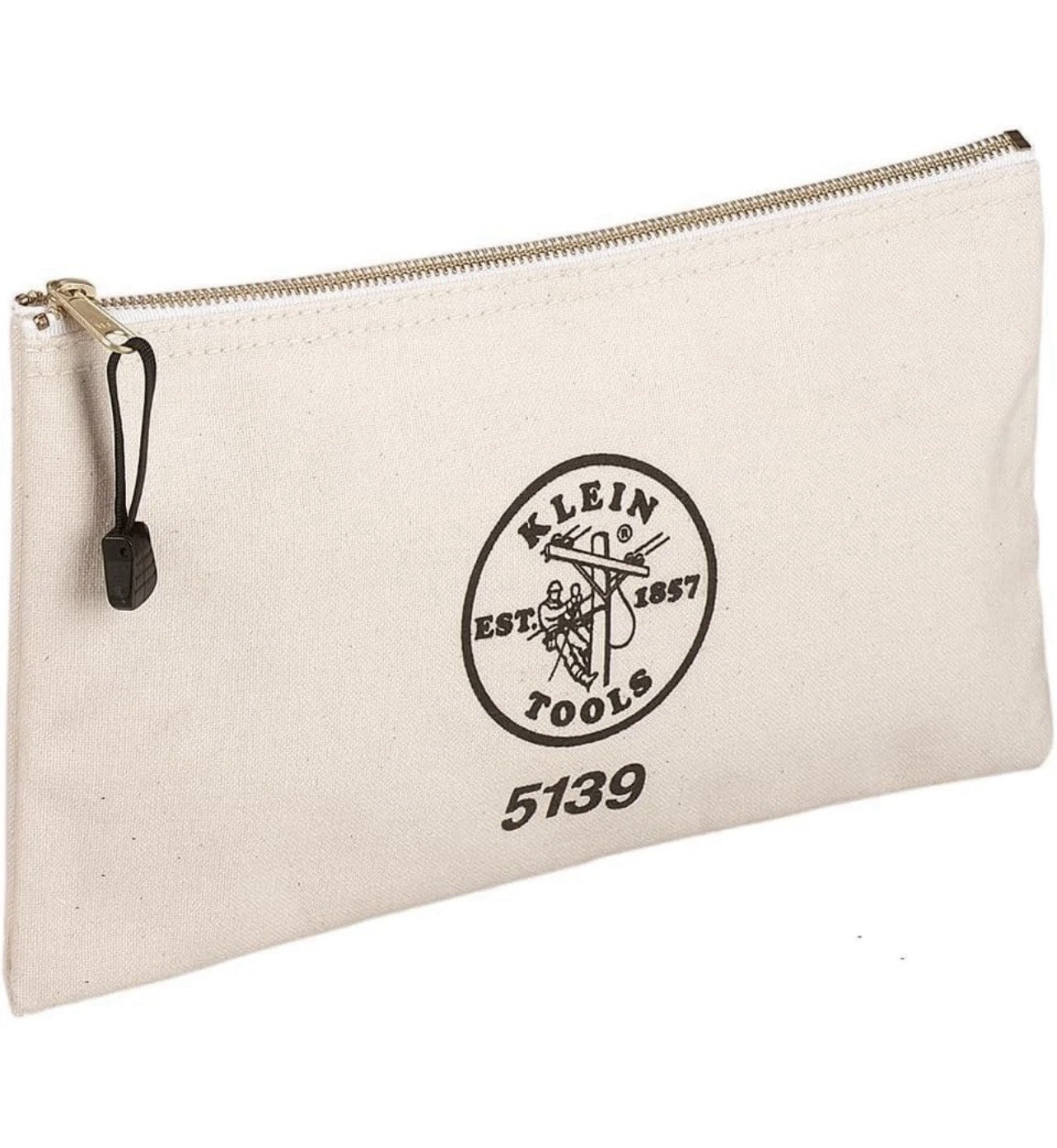 Klein Tools 5139 Zipper Bag, Canvas Tool Pouch 12.5in x 7in NEW