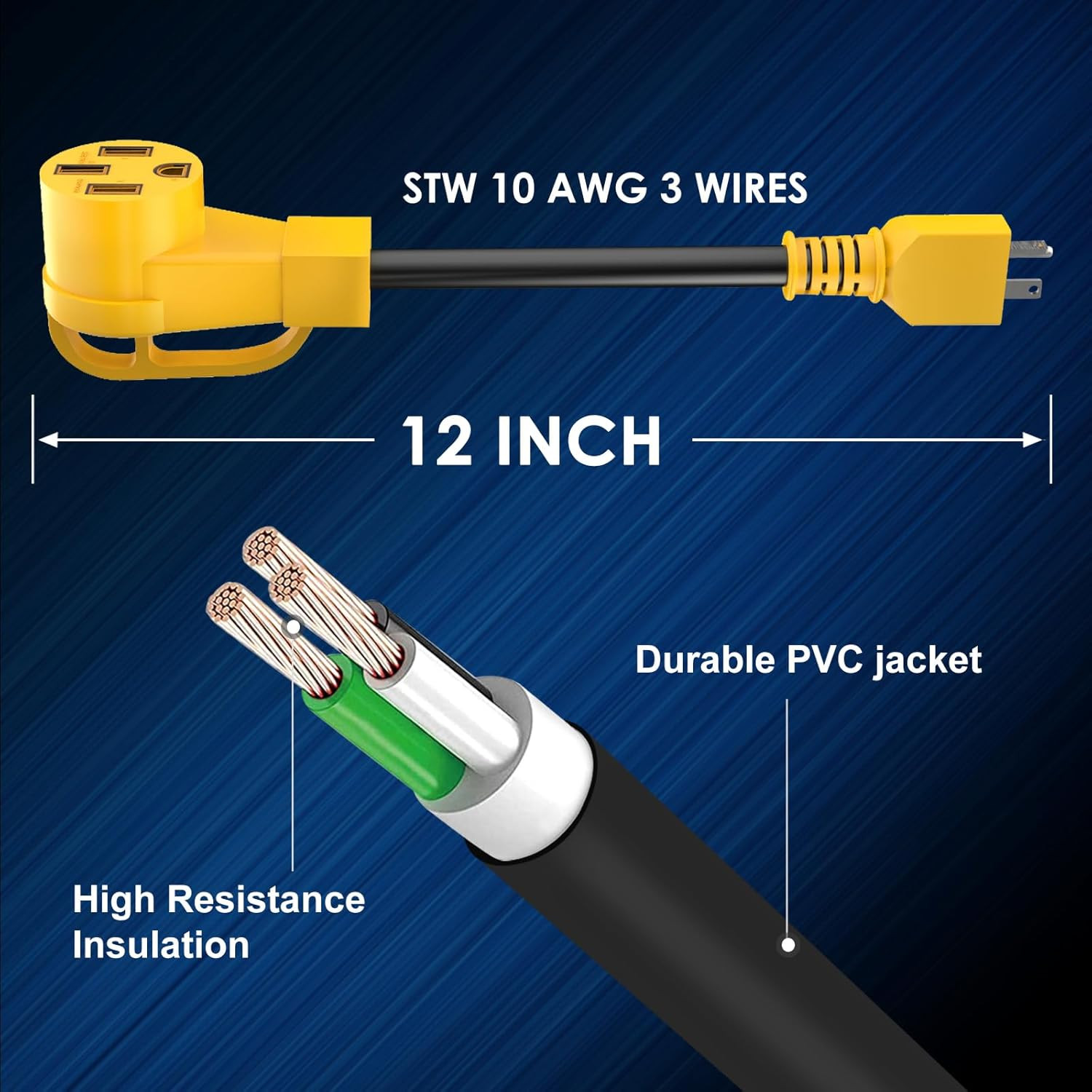 Level 2 EV Charging Adapter 220 Volt Plug Nema 6-20P to NEMA 14-50R STW 10AWG