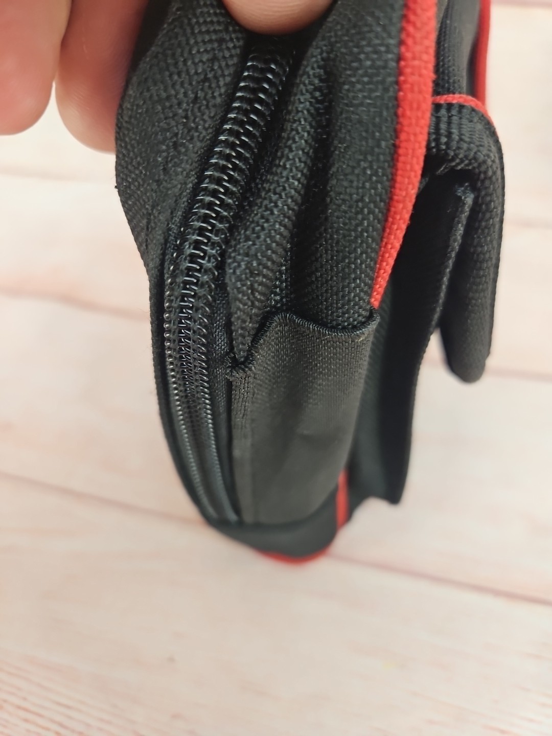 Husky 4.5 in. Clip-On Tool Belt Pouch | 3 Pockets | Durable 600D Polyester