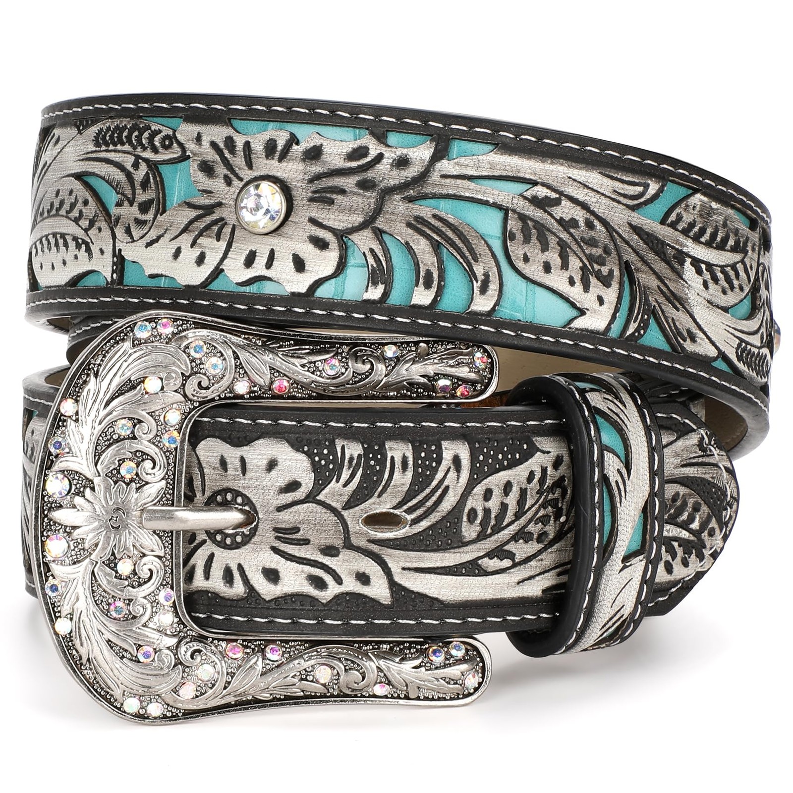 XZQTIVE Women Men Genuine Leather Belt Vintage Ladies Western Belt Engraved Tool