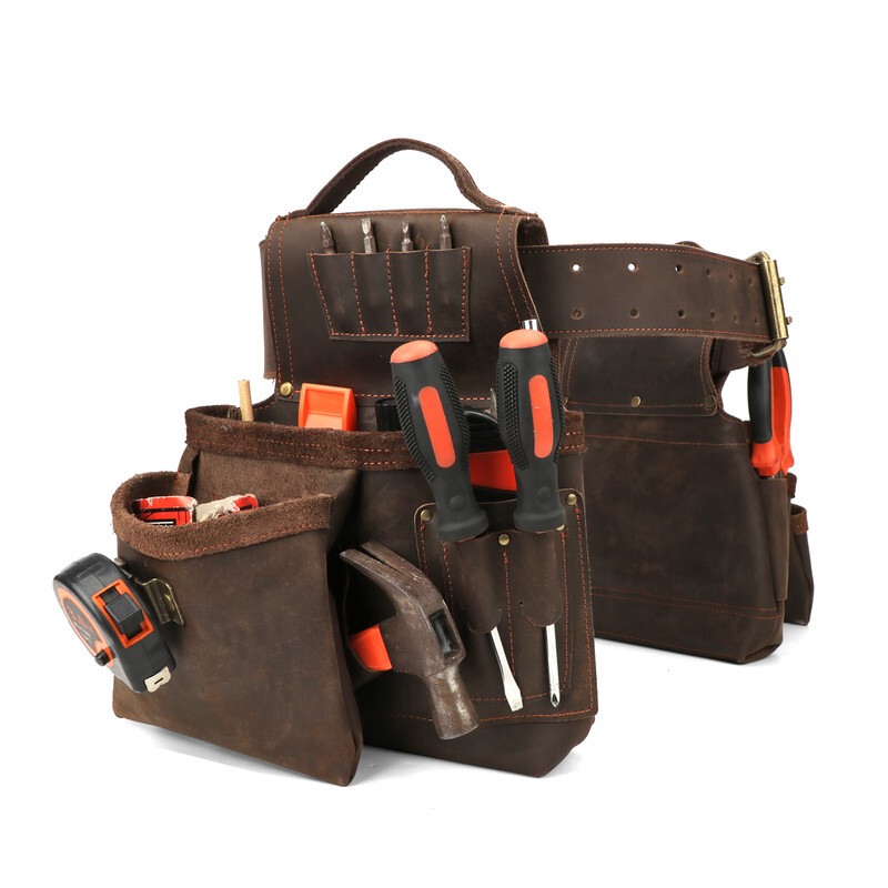 TOURBON Suspenders Carpenter Heavy Duty Chest Strap & Tool Belt Pouch Holster US