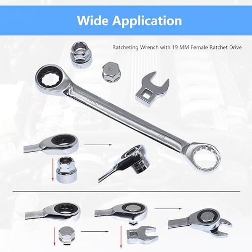 15pcs Universal Serpentine Belt Tool Set – Ratcheting Wrench, Crowfoot & Socket
