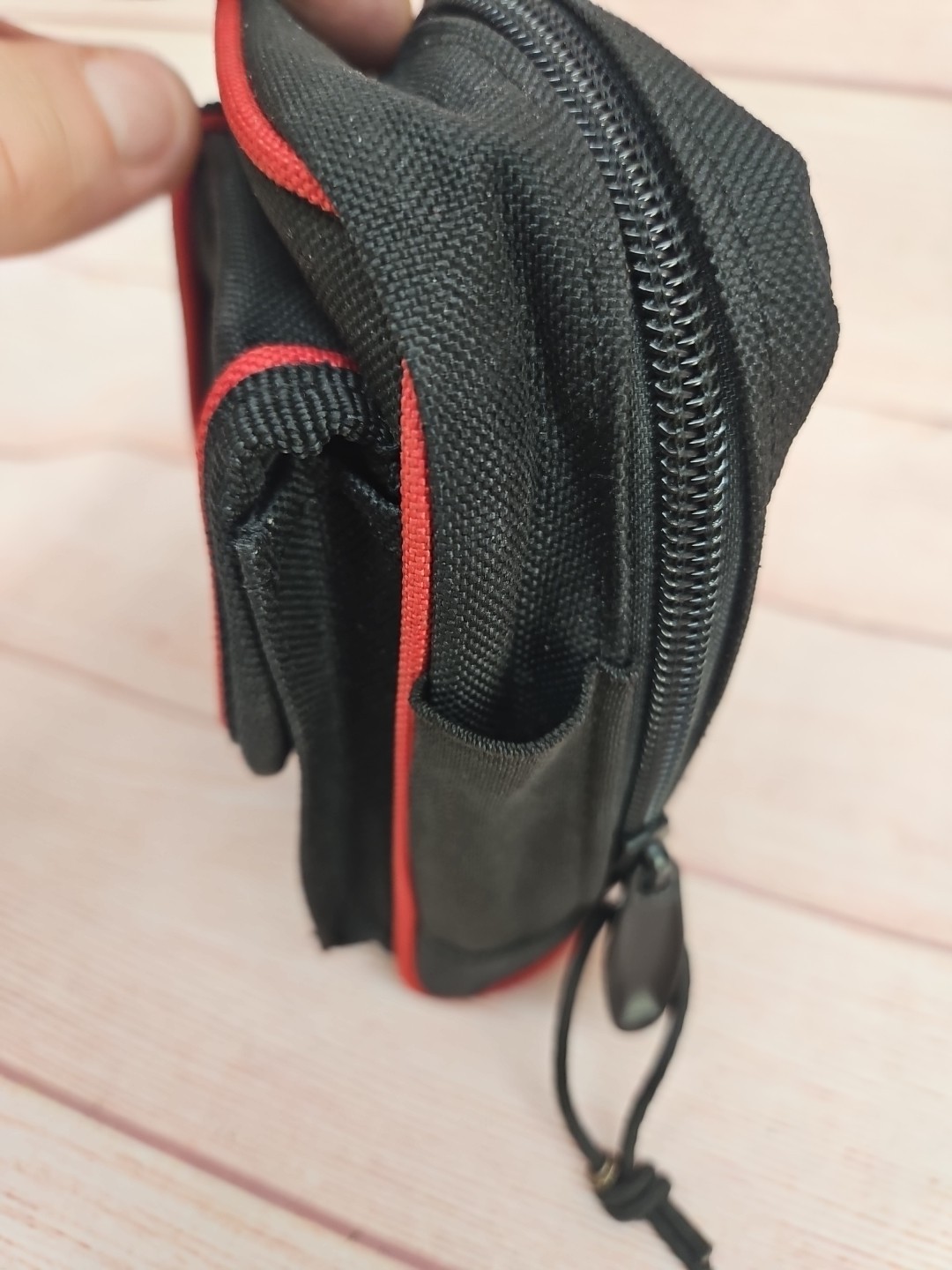 Husky 4.5 in. Clip-On Tool Belt Pouch | 3 Pockets | Durable 600D Polyester