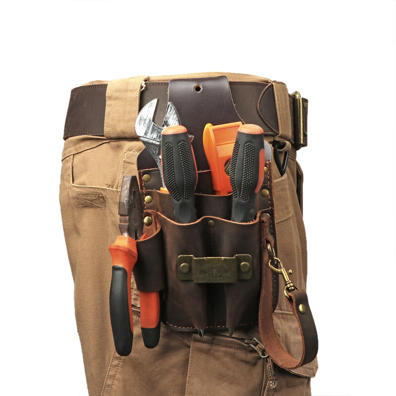 Tourbon Leather Tool Holster Electric Tape Thong Pliers Pouch 5 in 1 Belt Holder