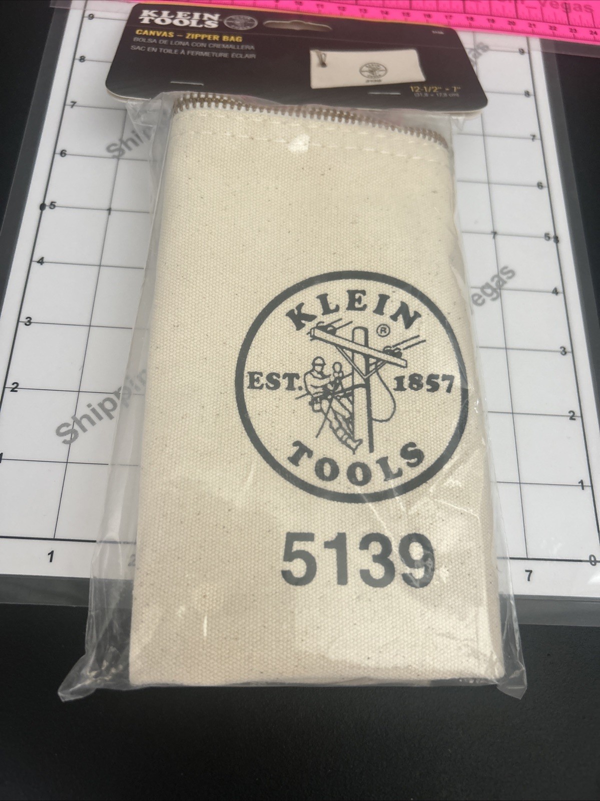 Klein Tools 5139 Zipper Bag, Canvas Tool Pouch 12.5in x 7in NEW